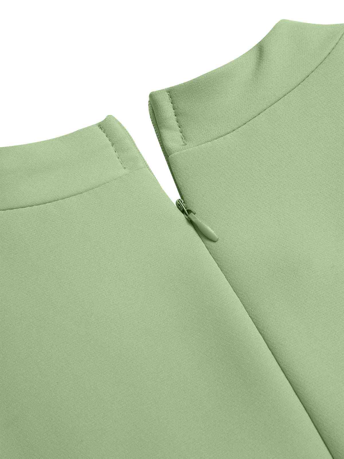 1960s Solid Stand Collar Sleeveless Romper - Image 8