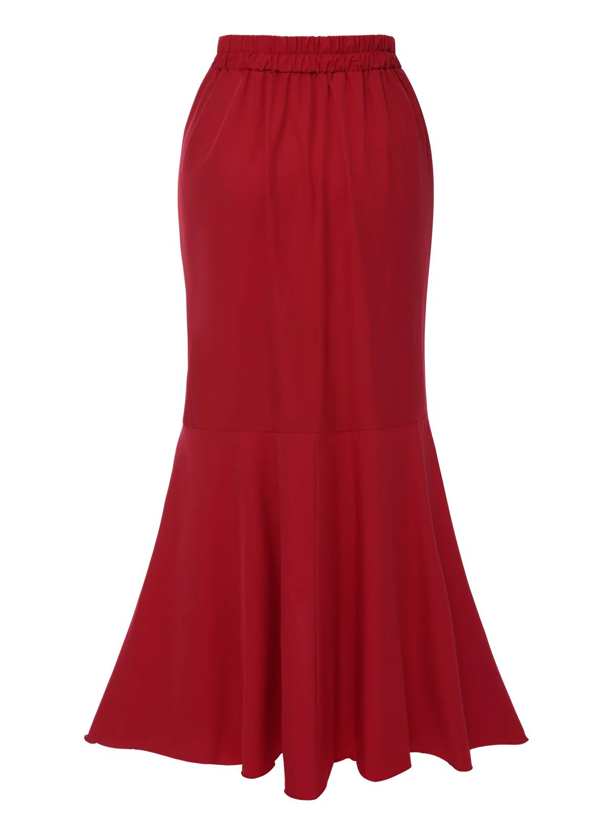 1960s Solid Tie-Up Mermaid Long Skirt - Image 3