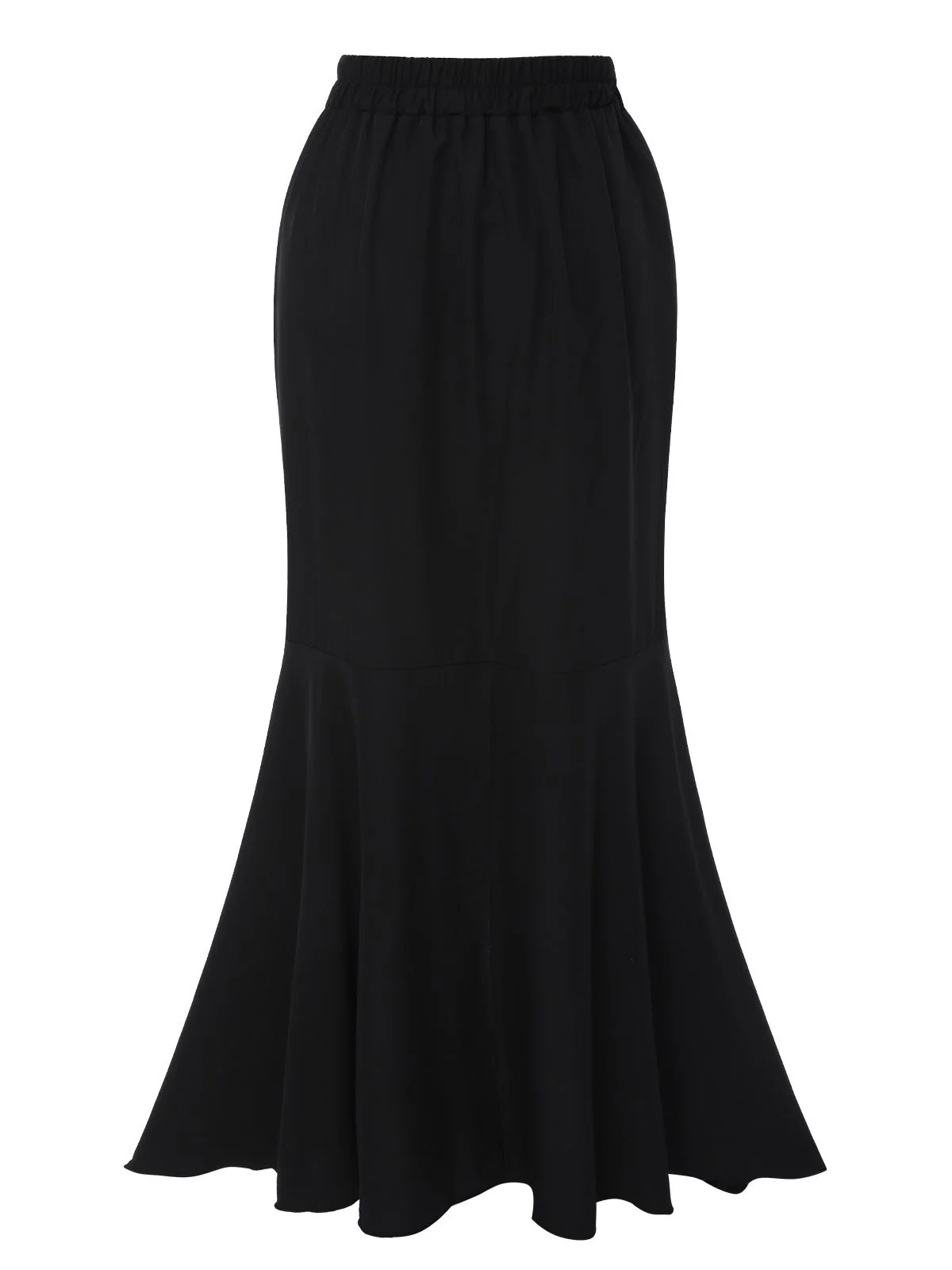 1960s Solid Tie-Up Mermaid Long Skirt - Image 8
