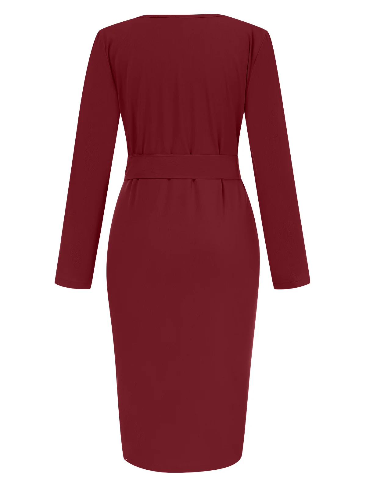 1960s Solid V-Neck Pleated Button Dress - Image 7