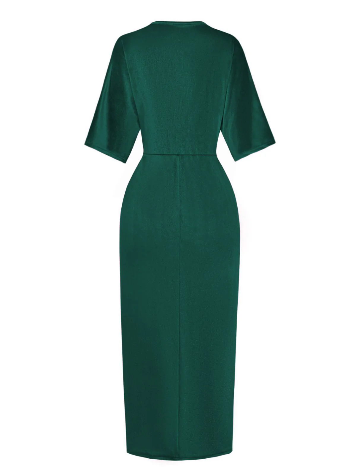 1960s Solid Velvet Half-Sleeve Dress - Image 9