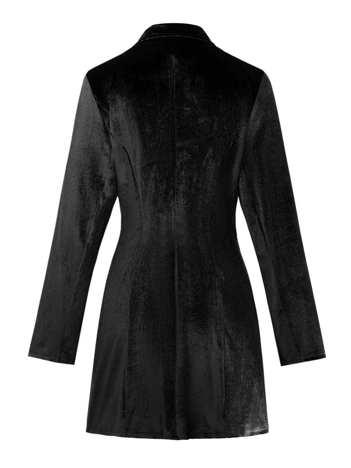 1960s Solid Velvet Long Sleeve Blazer Dress - Image 11