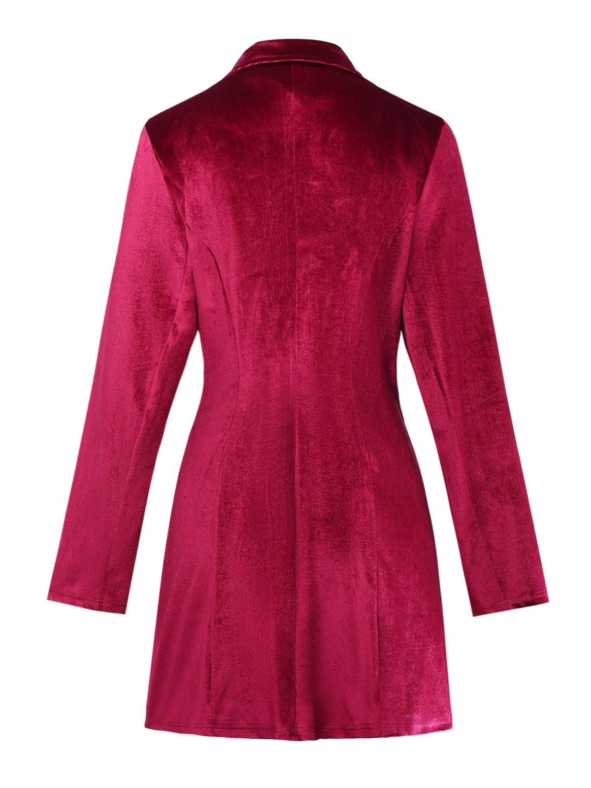1960s Solid Velvet Long Sleeve Blazer Dress - Image 3