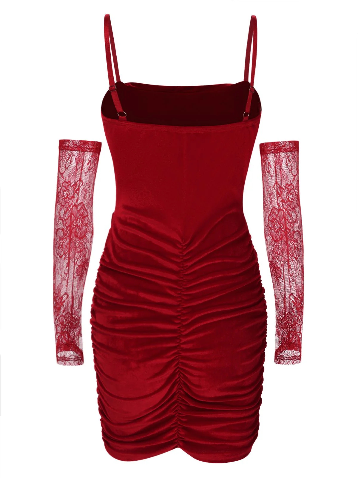 1960s Solid Velvet Sling Dress With Sleeves - Image 4