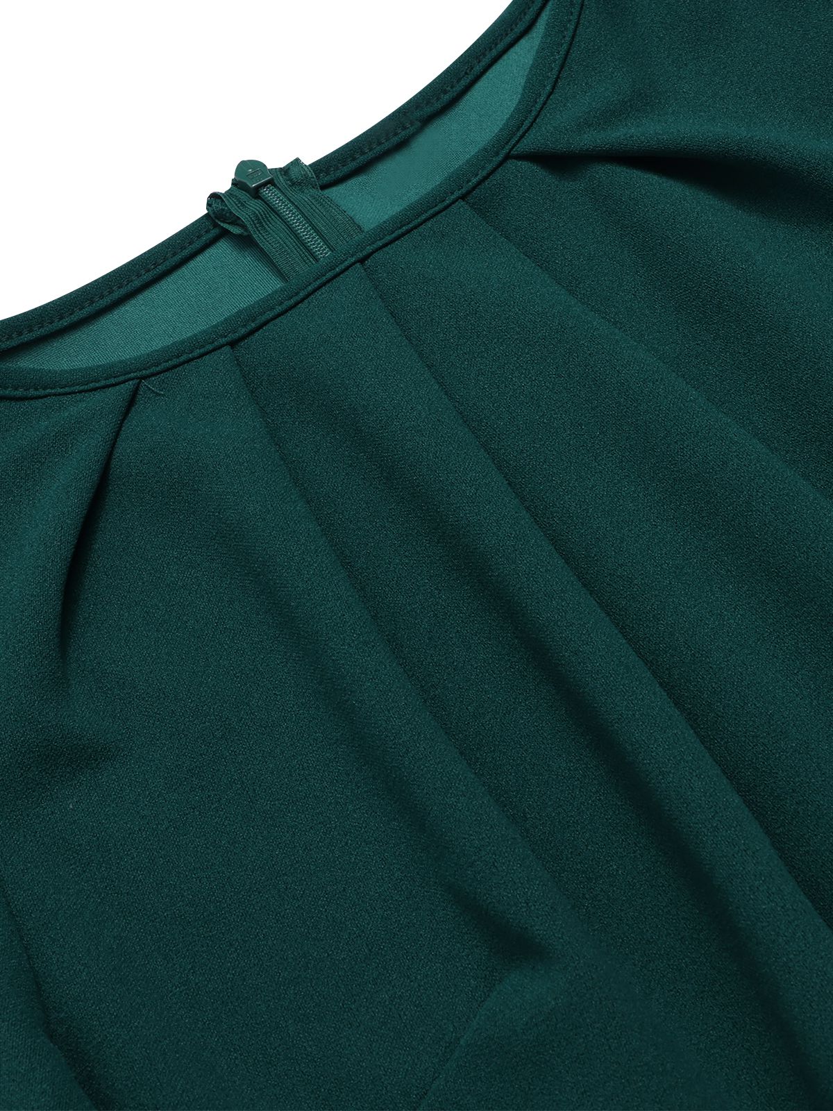 1960s Solid Wrinkle Puff Tulip Hem Dress - Image 6