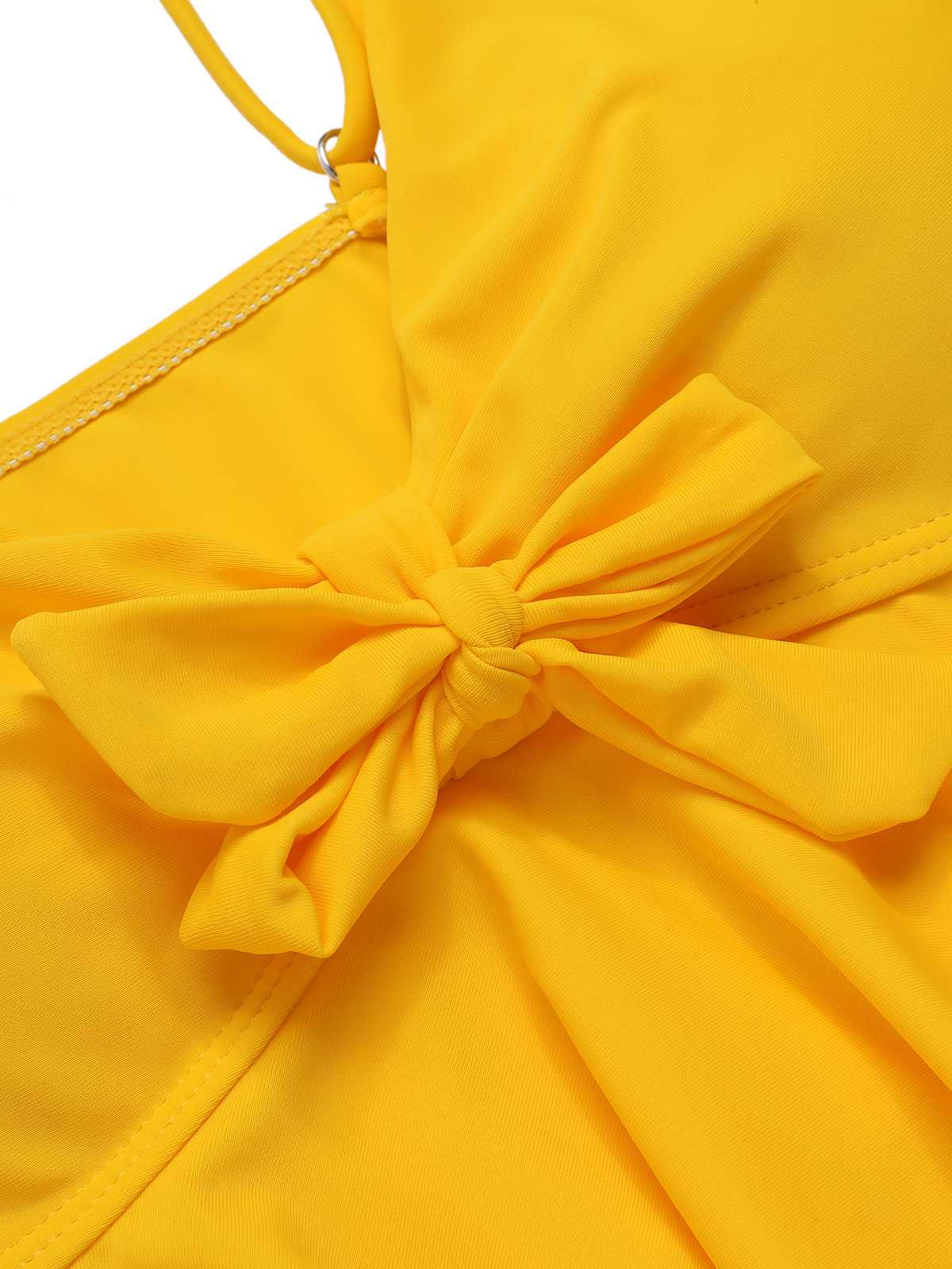 1960s Spaghetti Strap Floral Ruffles Swimsuit - Image 4