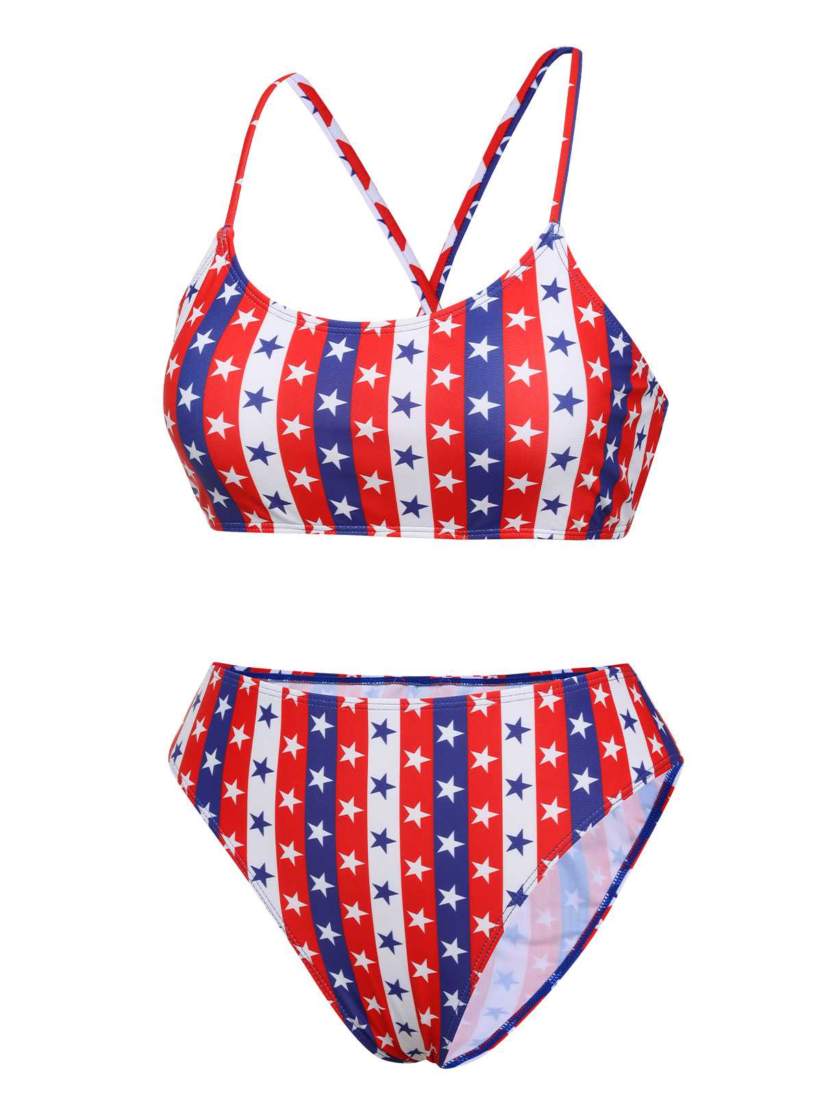 1960s Spaghetti Strap Independence Day Swimsuit - Image 2