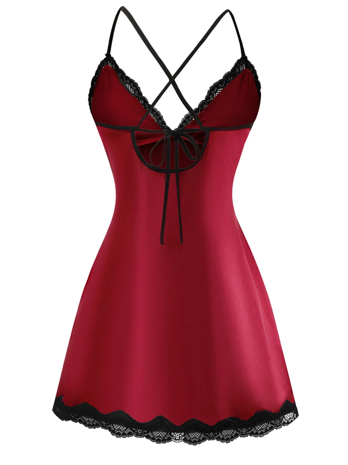 1960s Spaghetti Strap Satin Lace Nightgown - Image 2