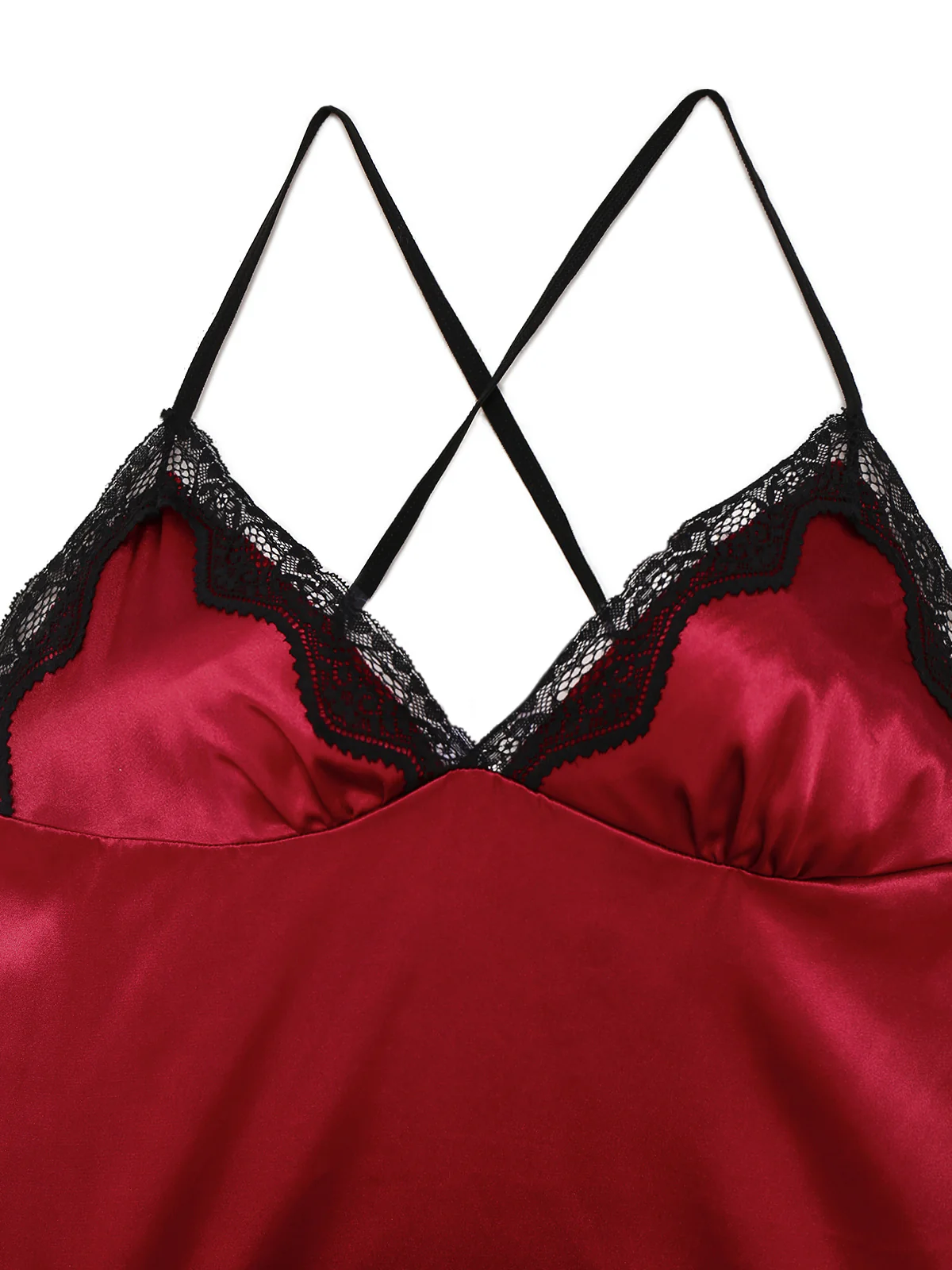 1960s Spaghetti Strap Satin Lace Nightgown - Image 3