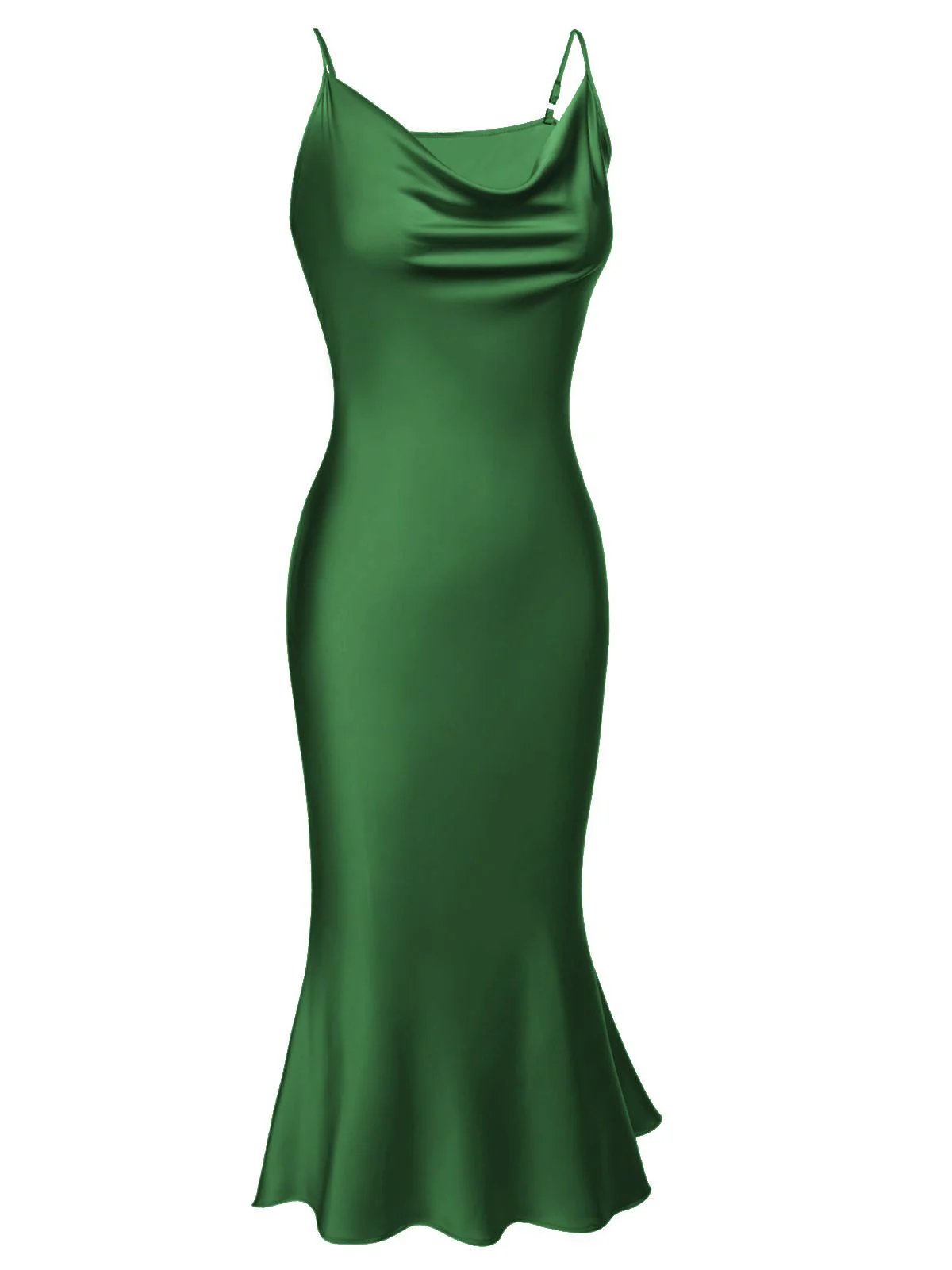 1930s Strap Solid Fishtail Vintage Dress - Image 2