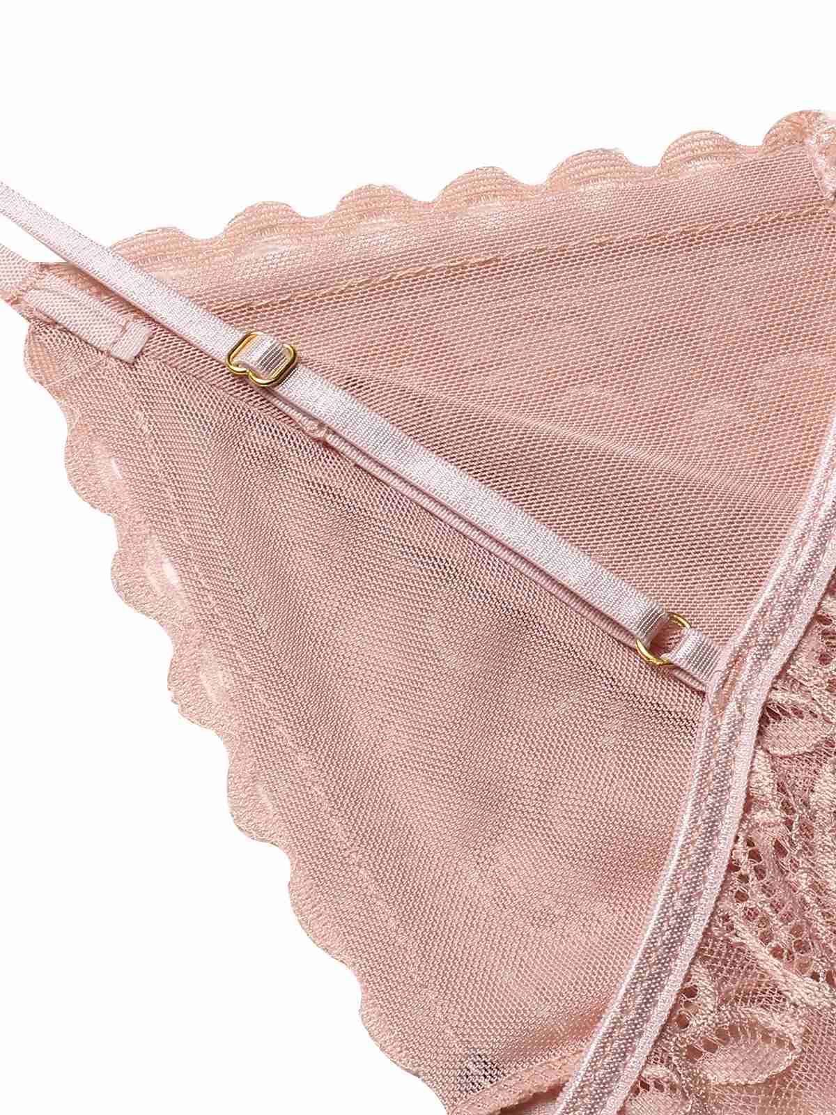 1960s Spaghetti Straps Lace Sheer Nightgown - Image 4
