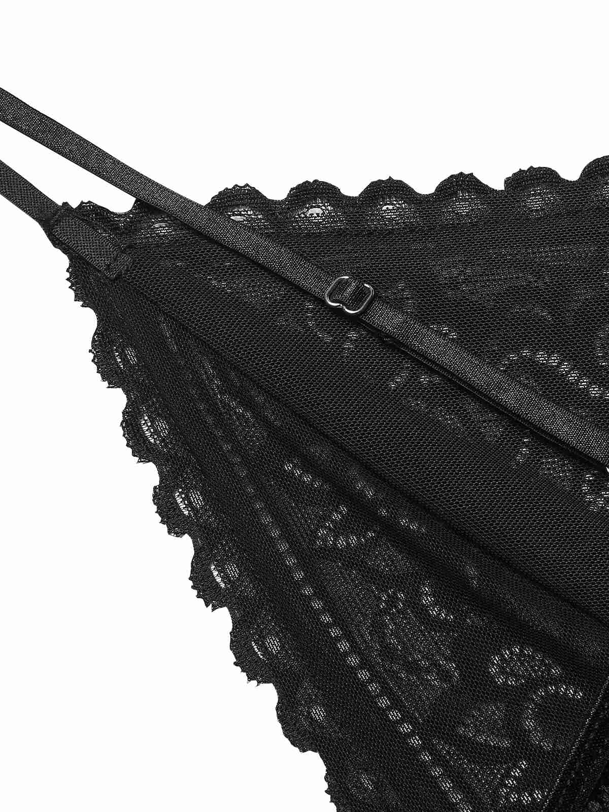 1960s Spaghetti Straps Lace Sheer Nightgown - Image 12