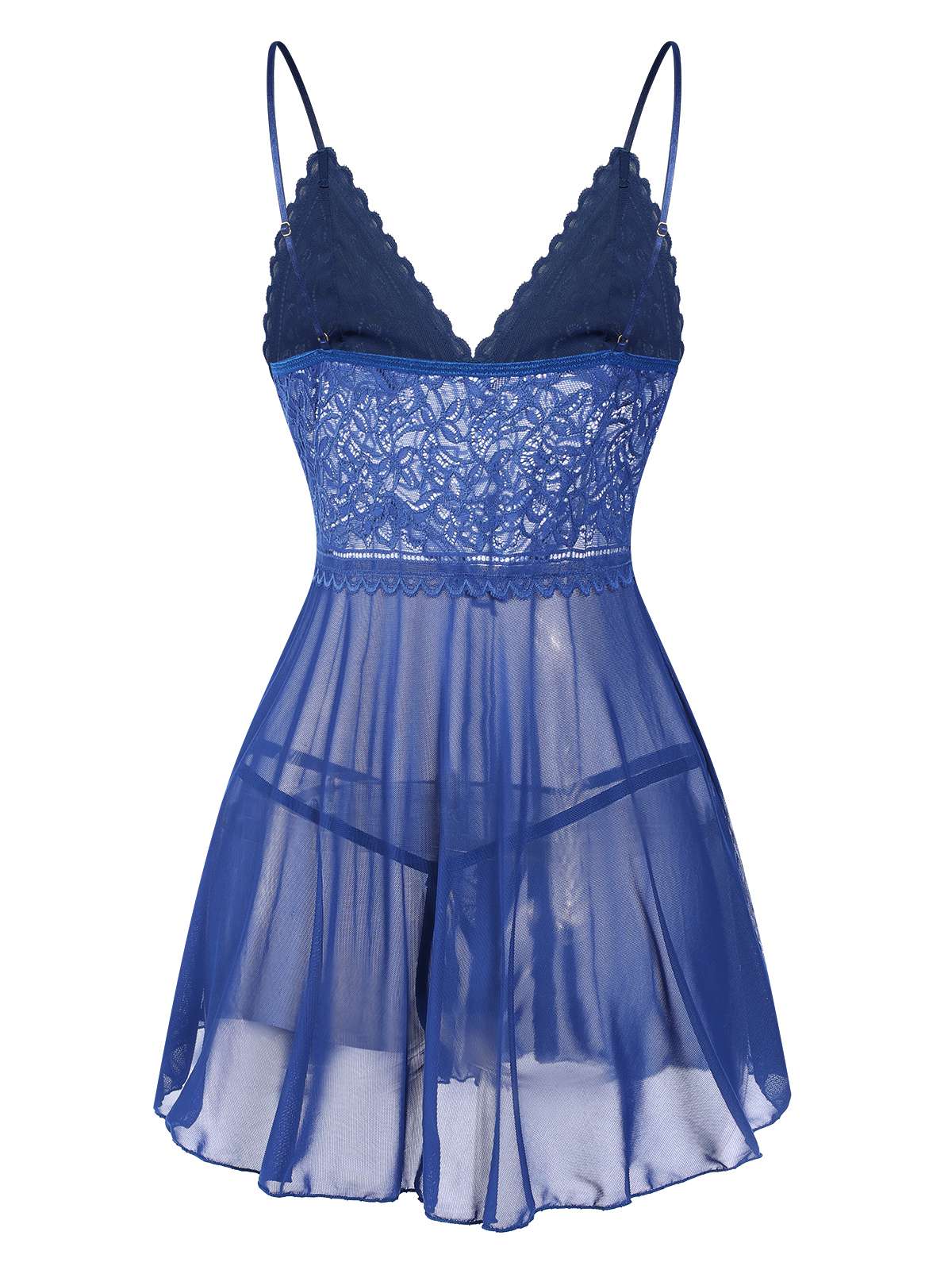 1960s Spaghetti Straps Lace Sheer Nightgown - Image 10