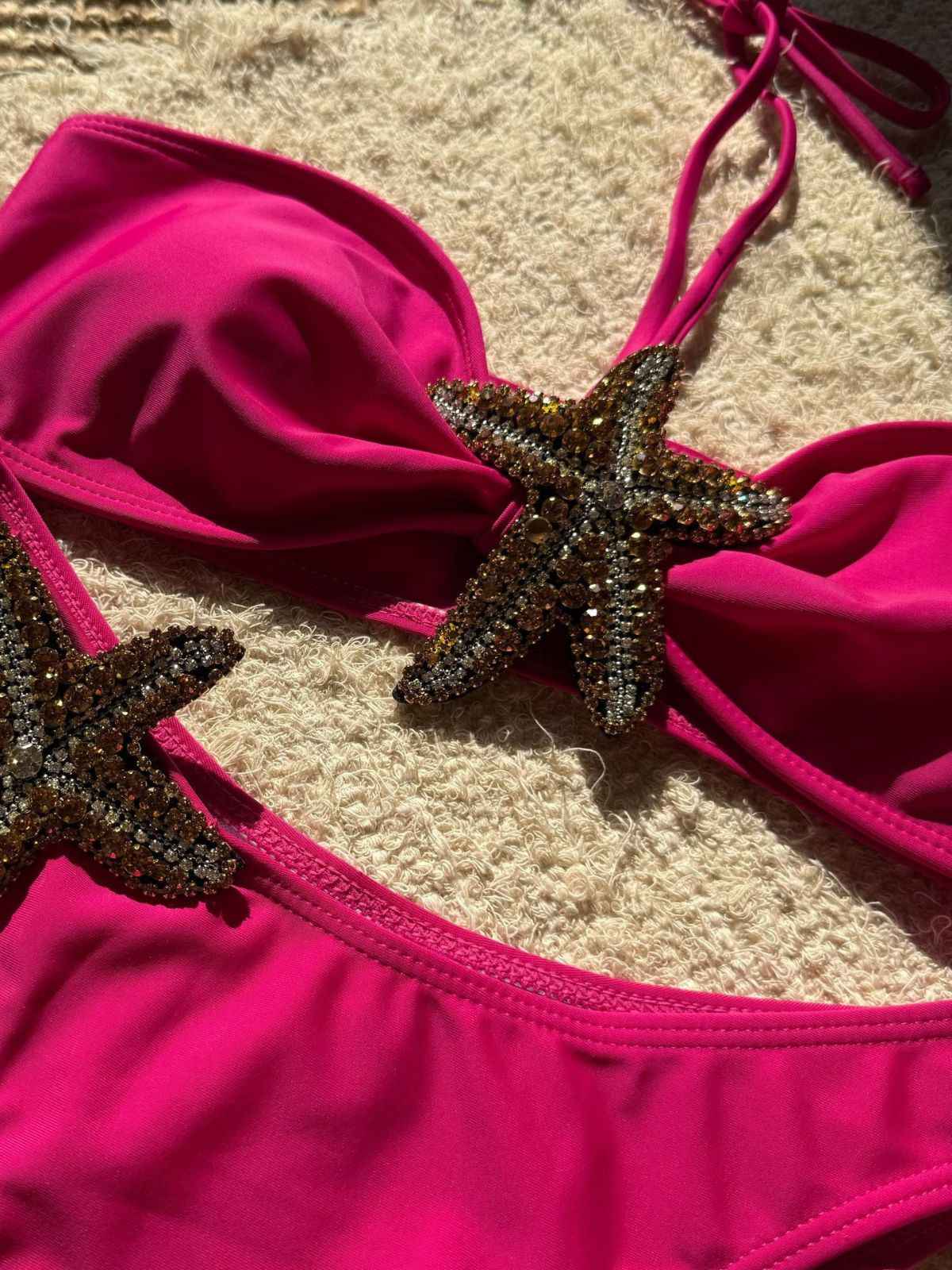 1960s Starfish Lace-Up Halter Bikini Set - Image 8