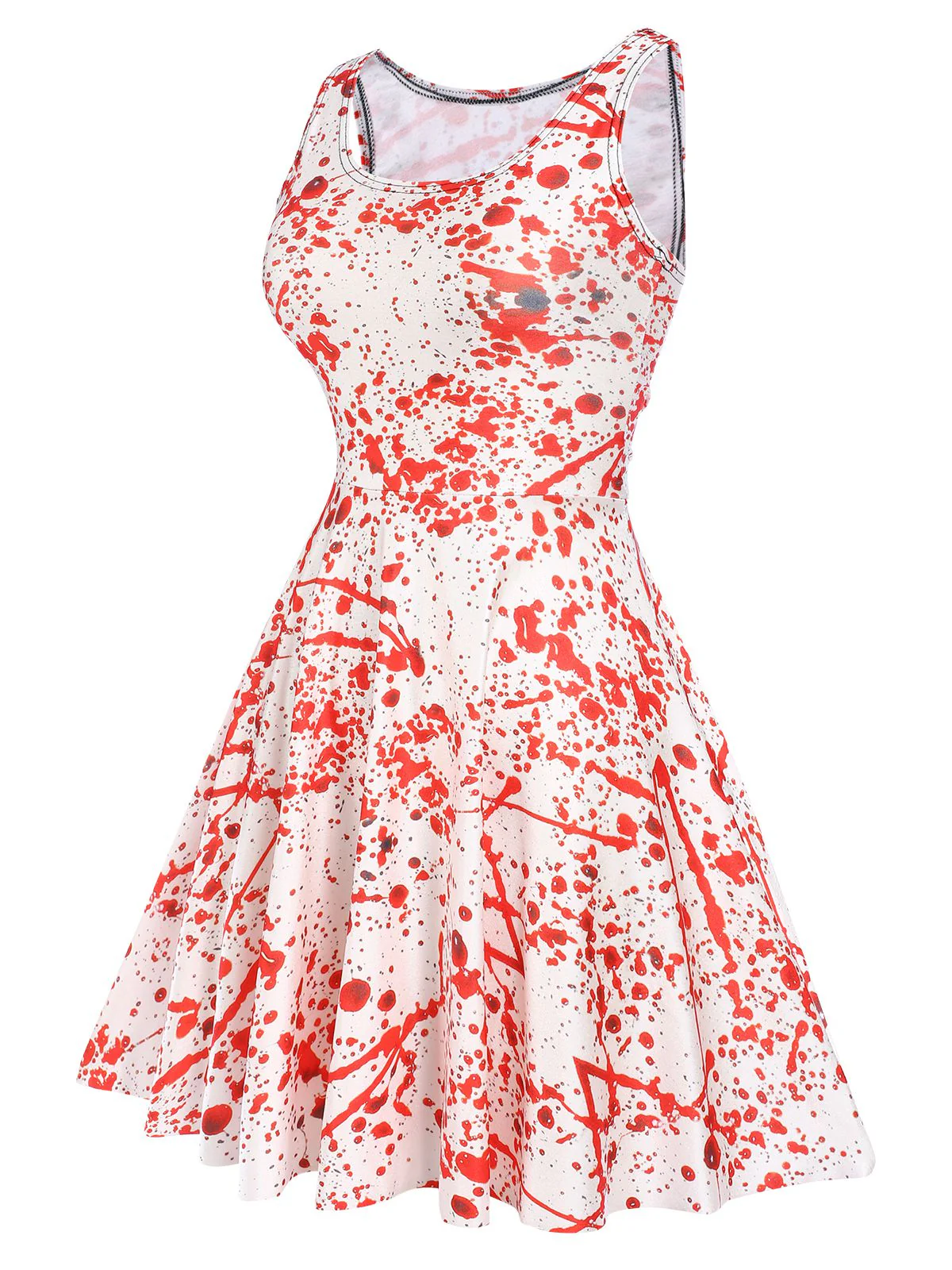 1960s Strap Halloween Blood Print Sleeveless Dress - Image 2