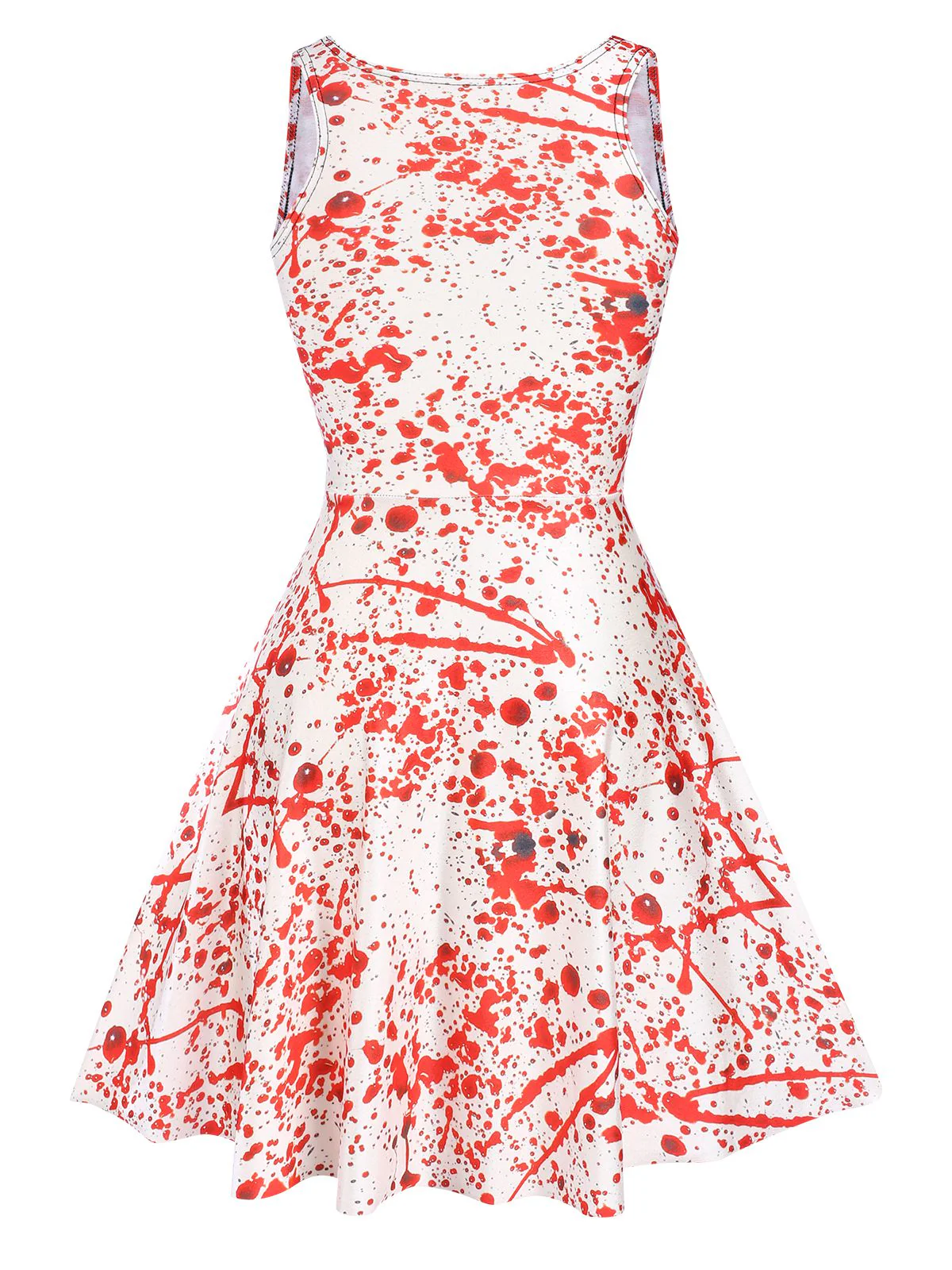 1960s Strap Halloween Blood Print Sleeveless Dress - Image 3