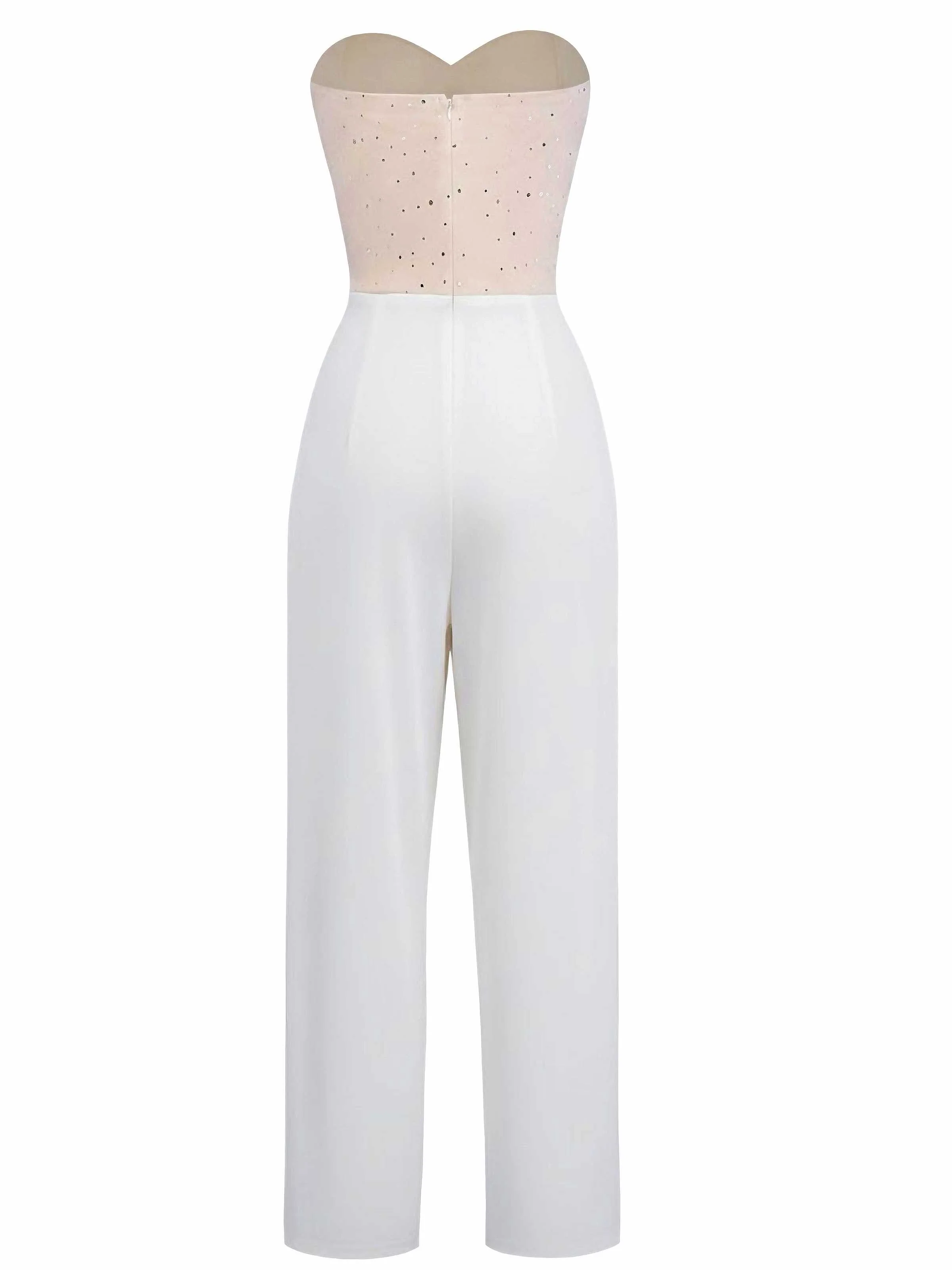 1960s Strapless Embroidered Corset Jumpsuit - Image 3