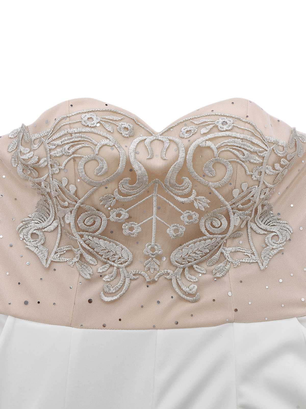 1960s Strapless Embroidered Corset Jumpsuit - Image 4