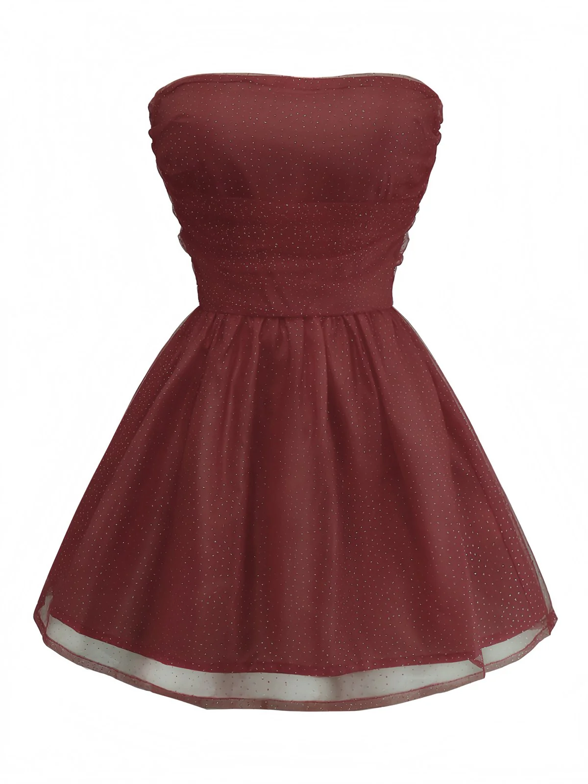 1960s Strapless Glitter Back-Tie Tulle Dress - Image 11