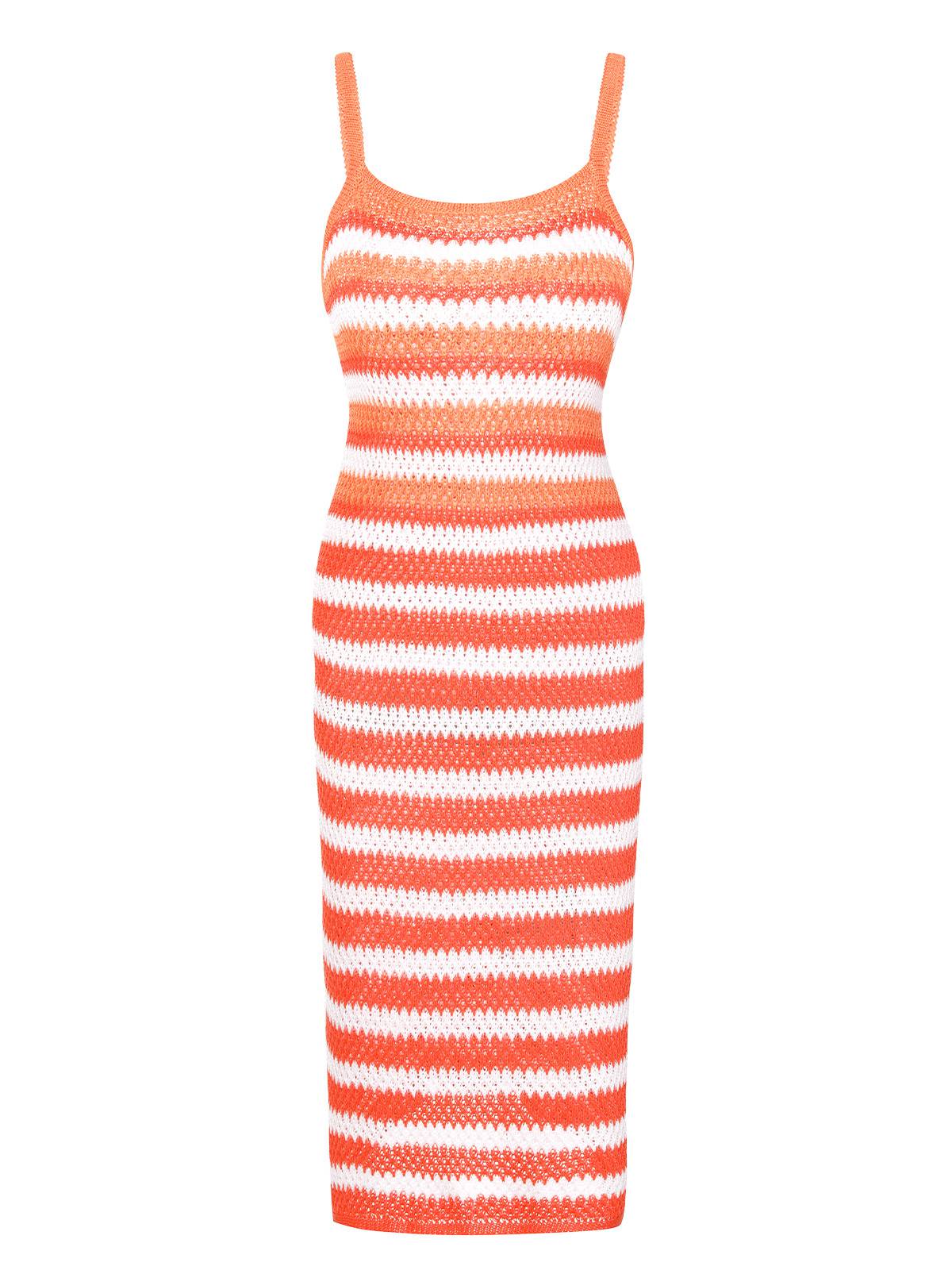1960s Striped Knitted Spaghetti Straps Dress