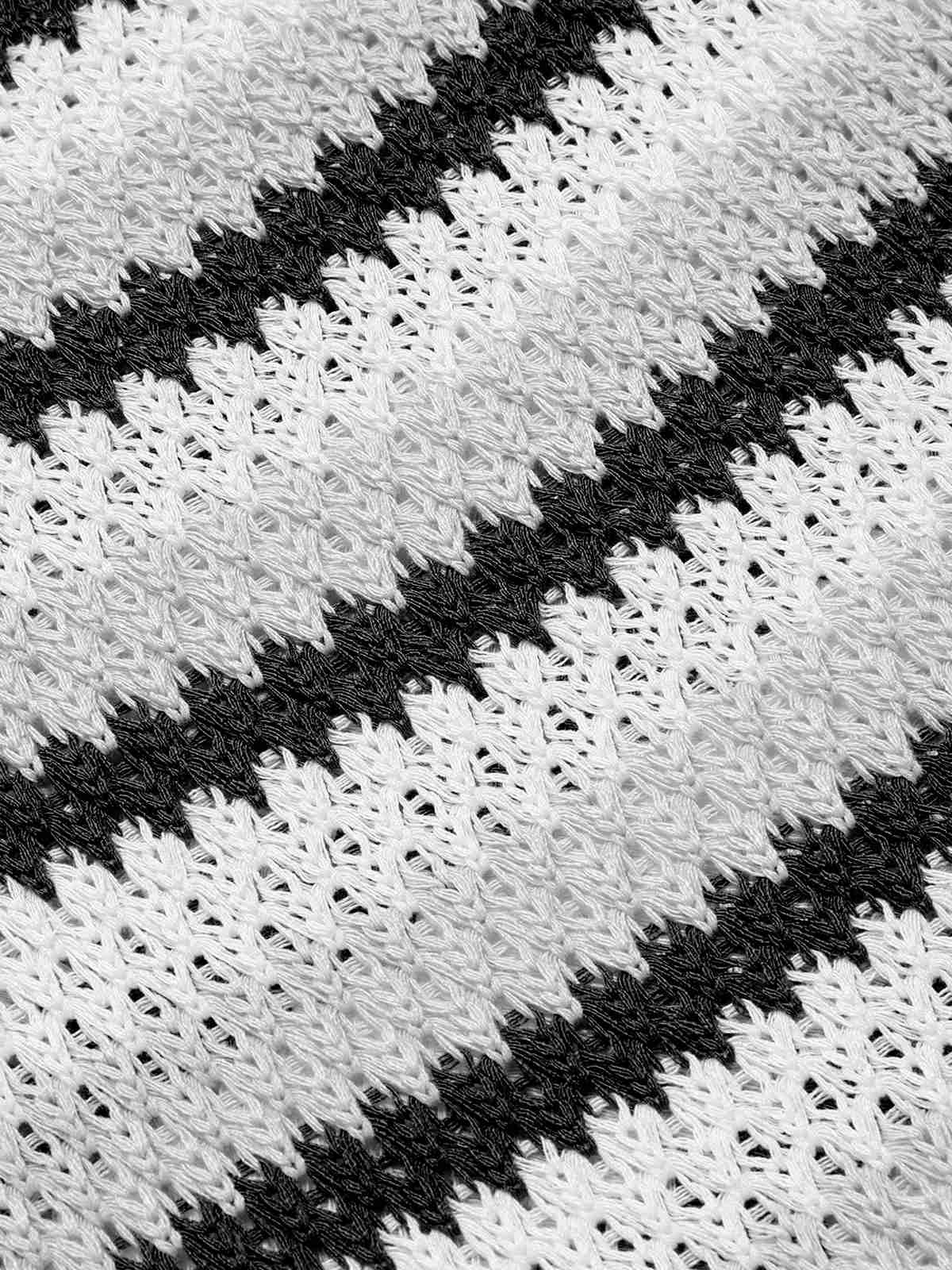 1960s Striped Knitted Spaghetti Straps Dress - Image 12