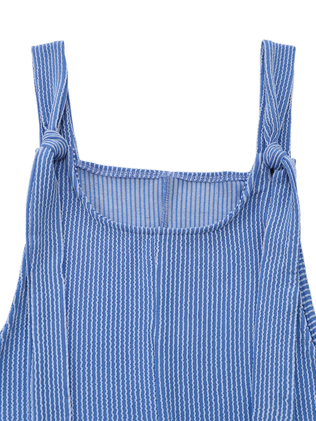 1960s Striped Pocketed Tie-Strap Romper - Image 4