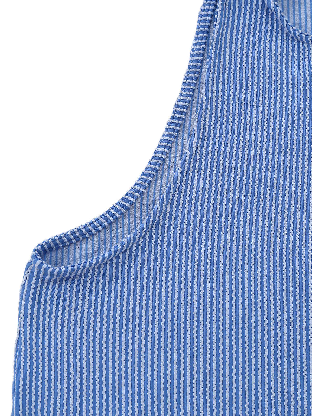 1960s Striped Pocketed Tie-Strap Romper - Image 6