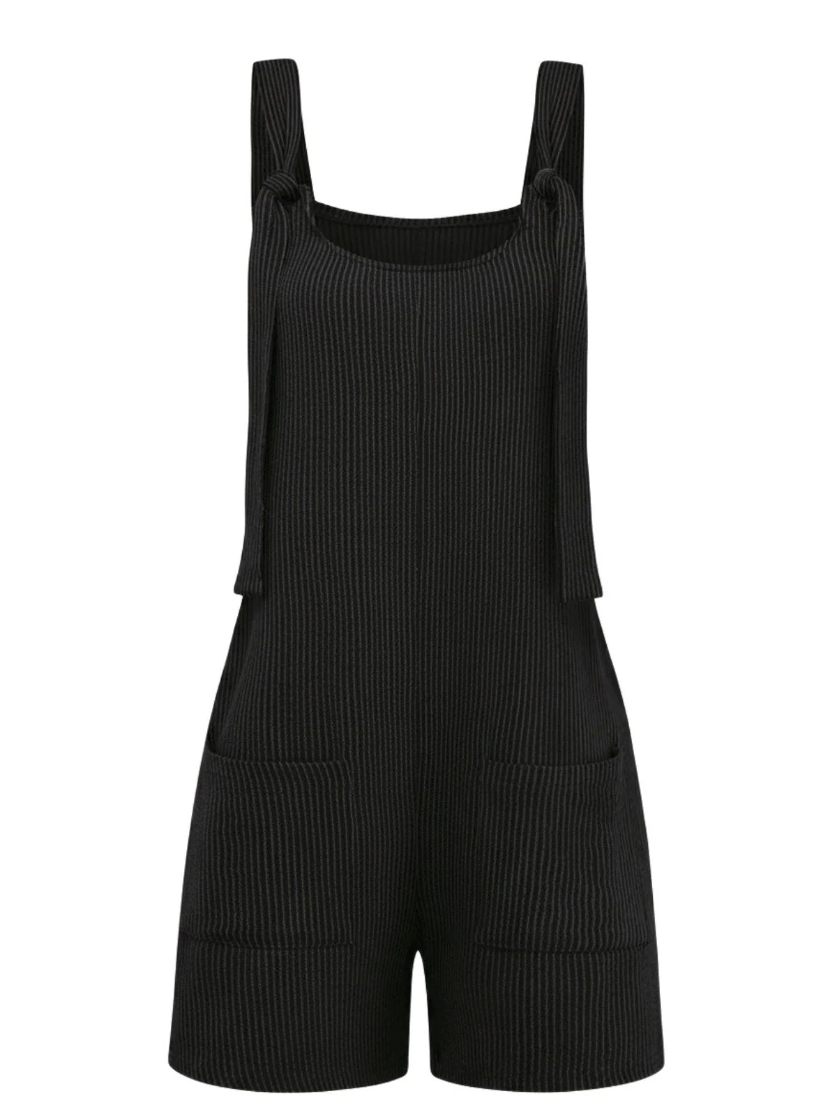 1960s Striped Pocketed Tie-Strap Romper - Image 8