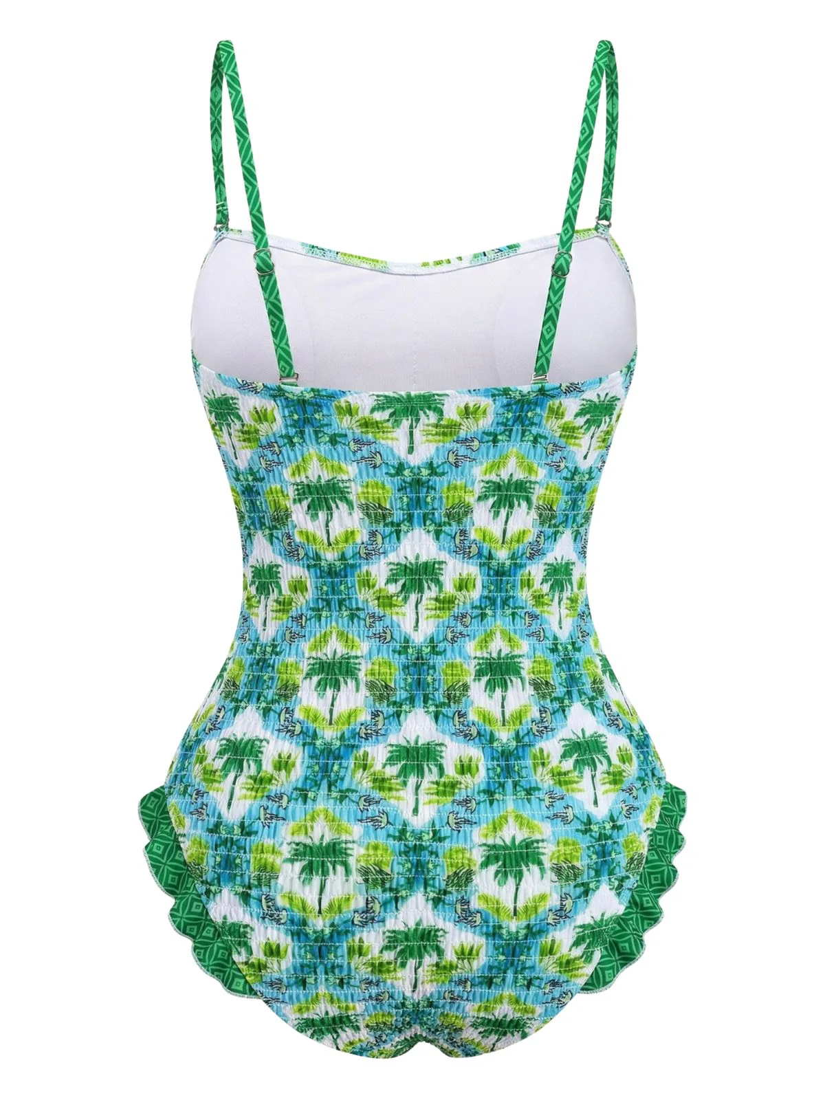 1960s Tropical Coconut Palm Tree Print Swimsuit - Image 2