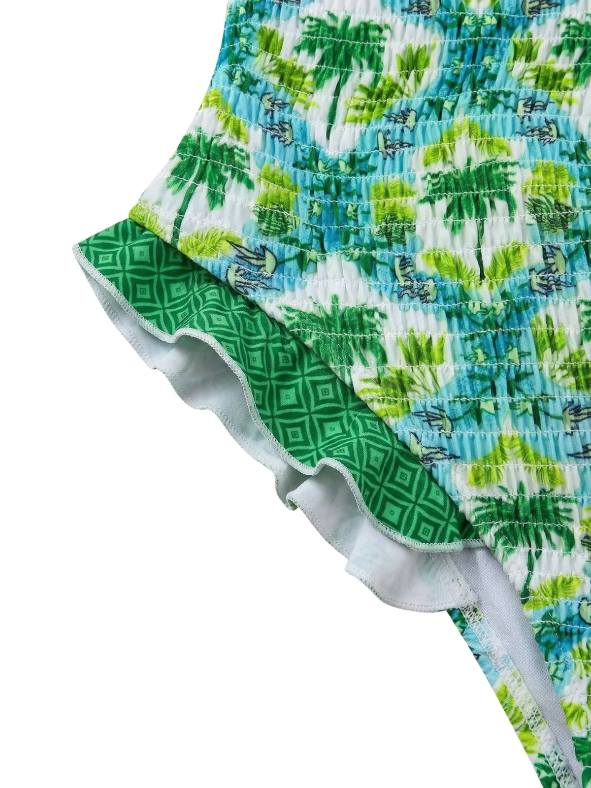 1960s Tropical Coconut Palm Tree Print Swimsuit - Image 4