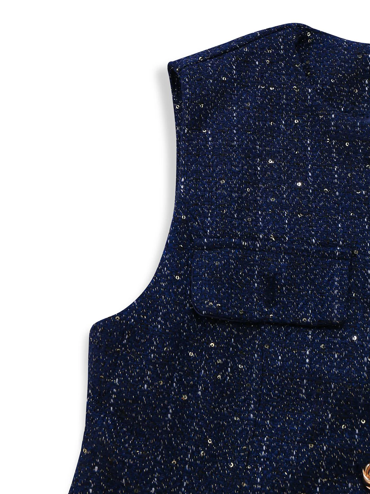 1960s Tweed Solid Button Belted Vest - Image 5