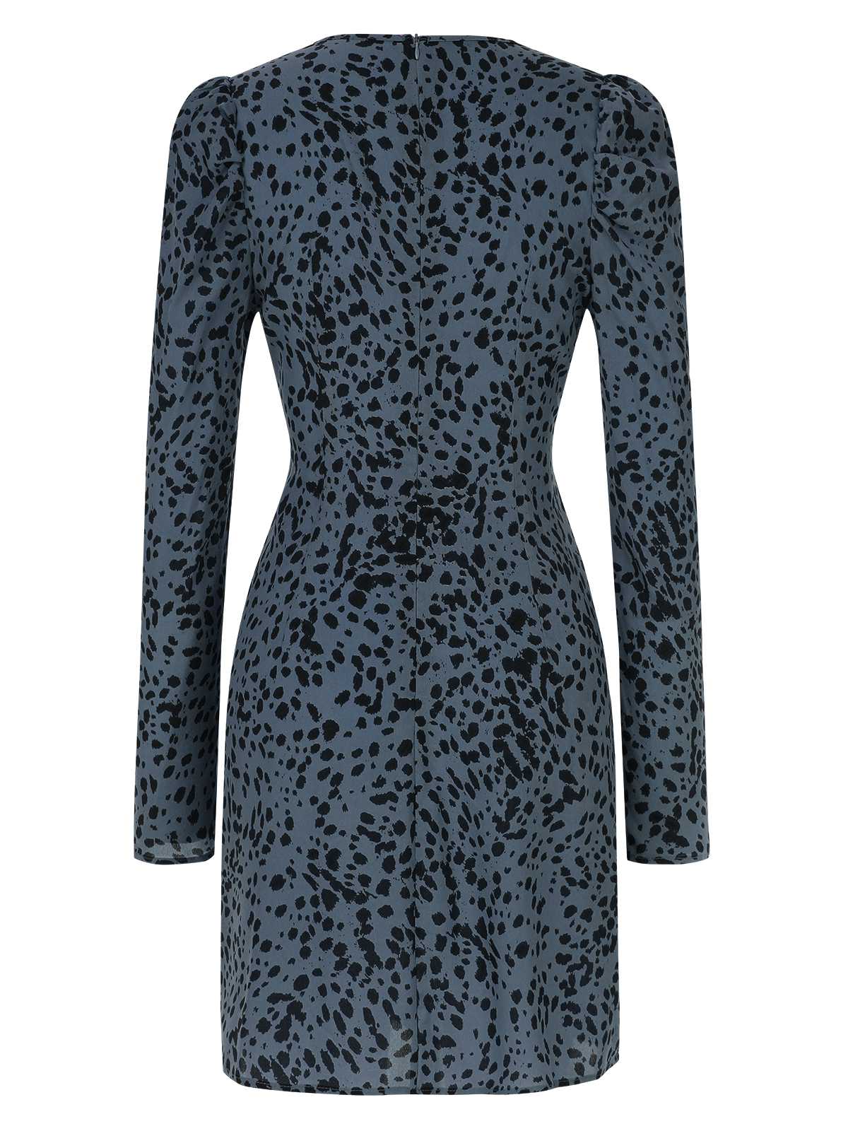 1960s V-Neck Dots Ruffle Wrap Dress - Image 6
