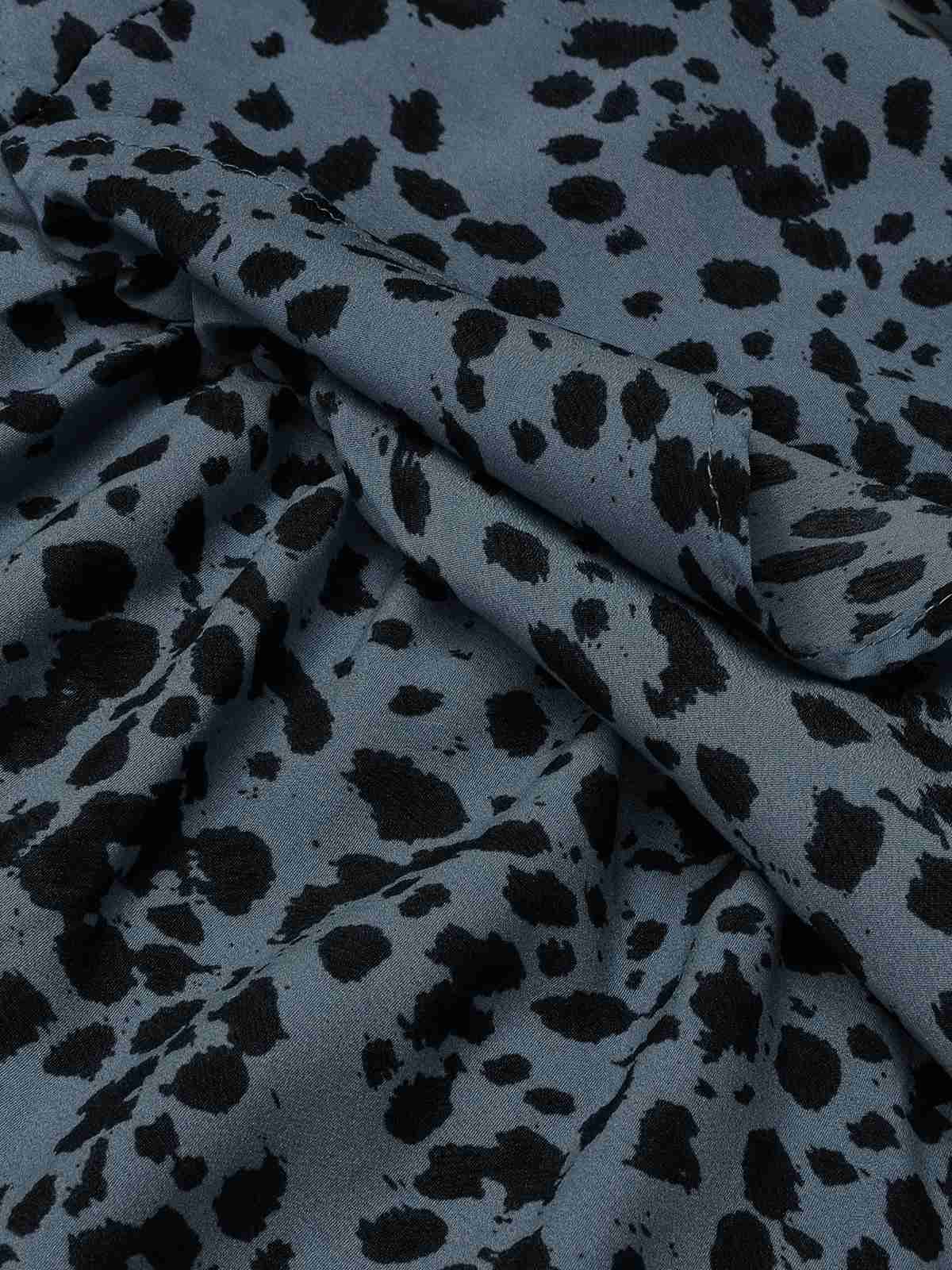 1960s V-Neck Dots Ruffle Wrap Dress - Image 8