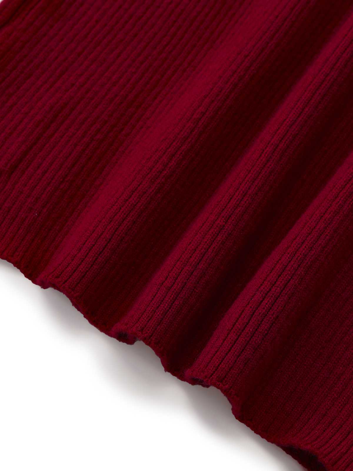 1960s V-Neck Ribbed Knit Button Bodycon Dress - Image 7