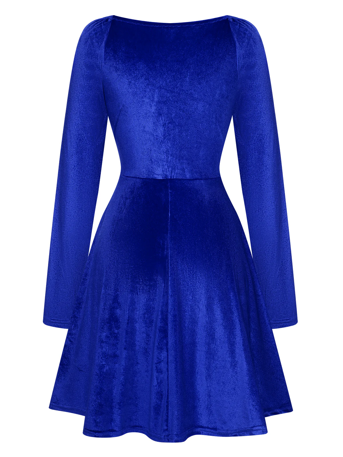 1960s V-Neck Velvet Long Sleeve A-Line Dress - Image 15