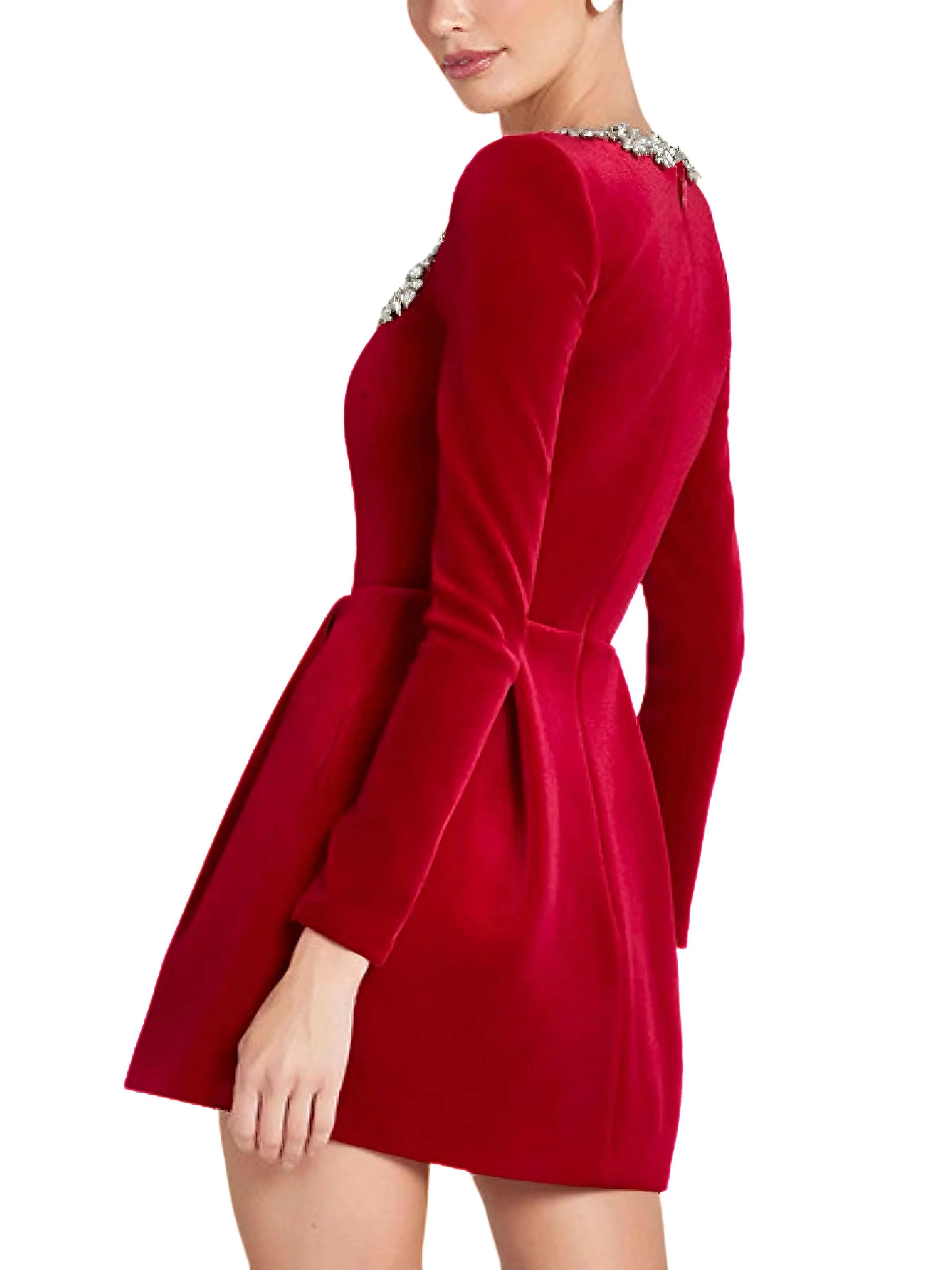 1960s Velvet Diamond Square Neck Dress - Image 4