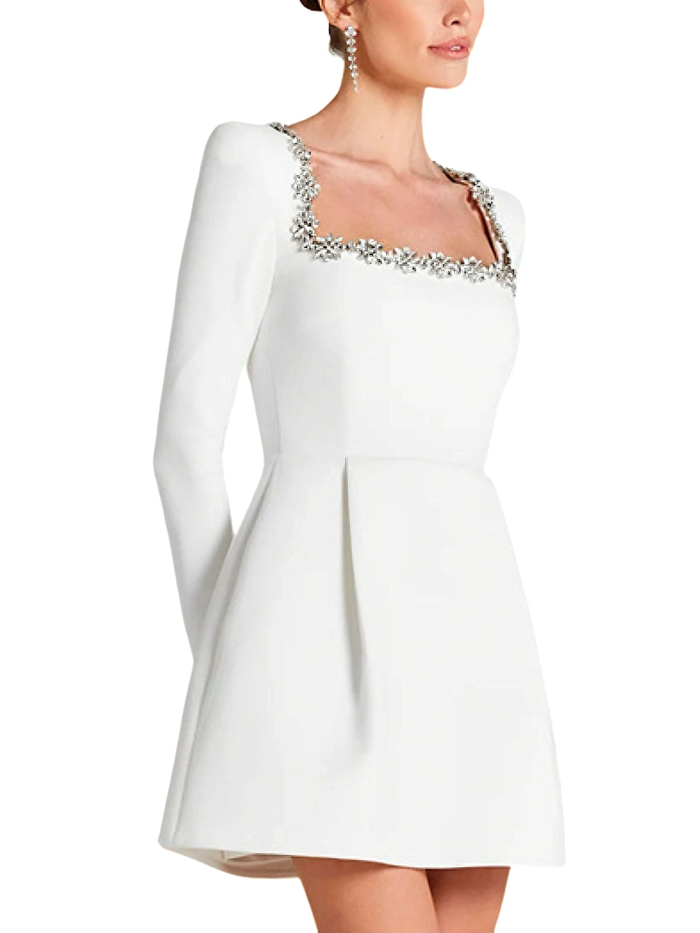 1960s Velvet Diamond Square Neck Dress - Image 6