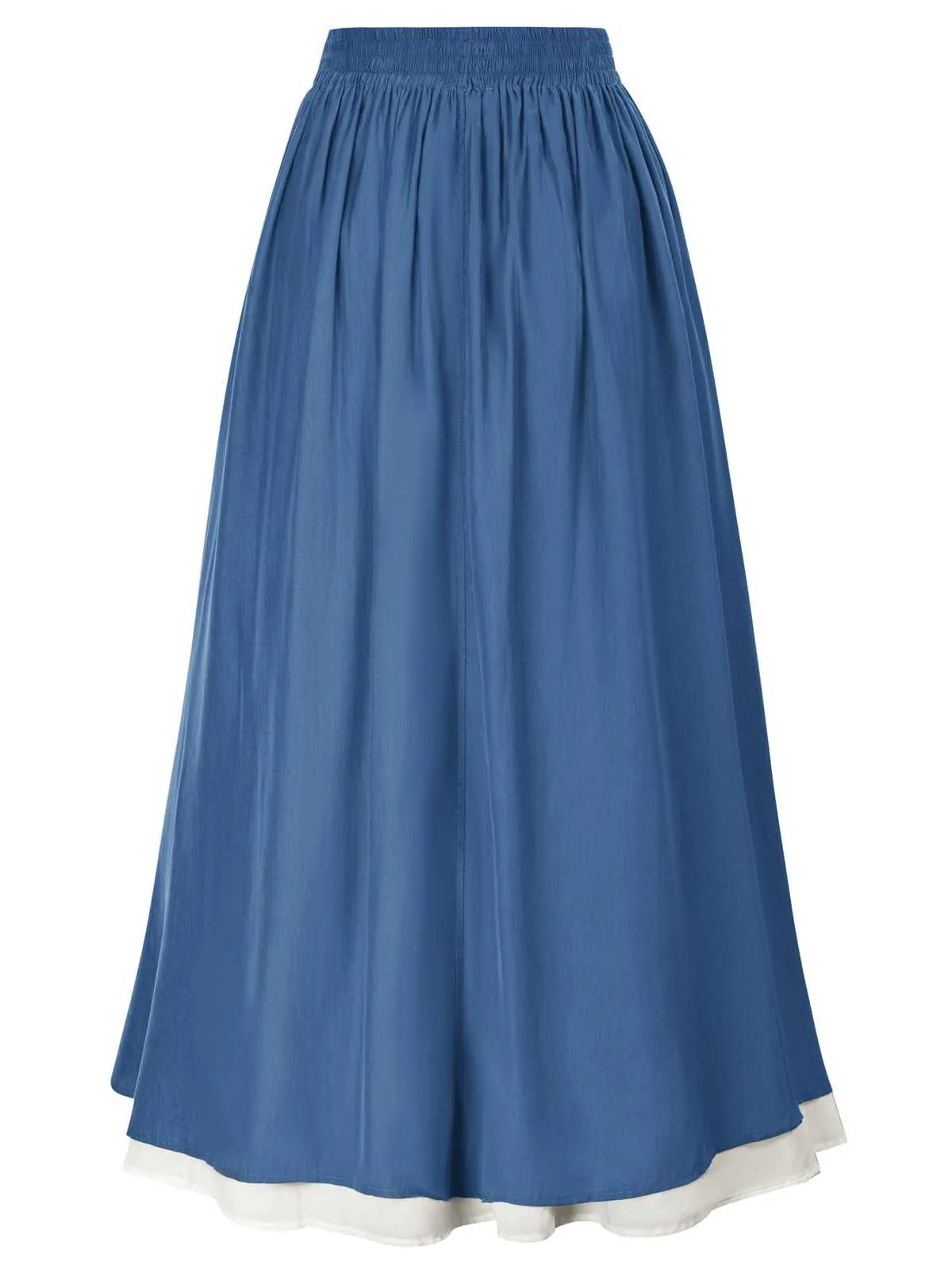 1960s Victorian-Style Ruched Lace Maxi Skirt - Image 12