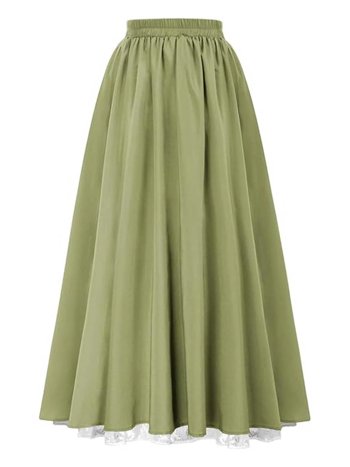 1960s Victorian-Style Ruched Lace Maxi Skirt - Image 4