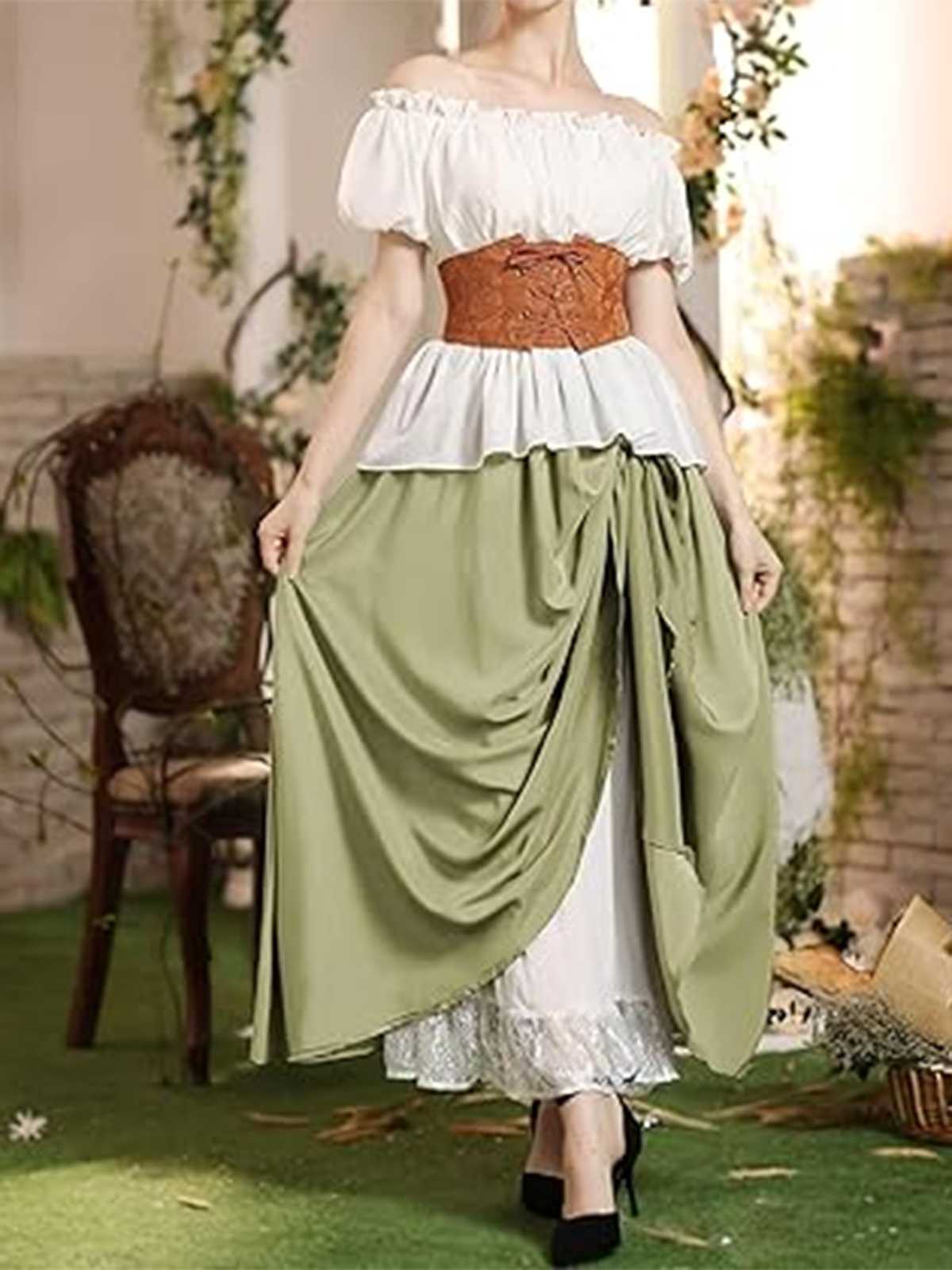 1960s Victorian-Style Ruched Lace Maxi Skirt - Image 5
