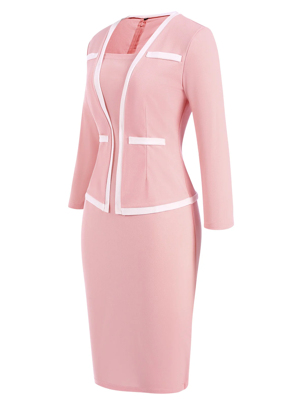 1960s Vintage Fake-Two Pieces Pencil Dress - Image 3