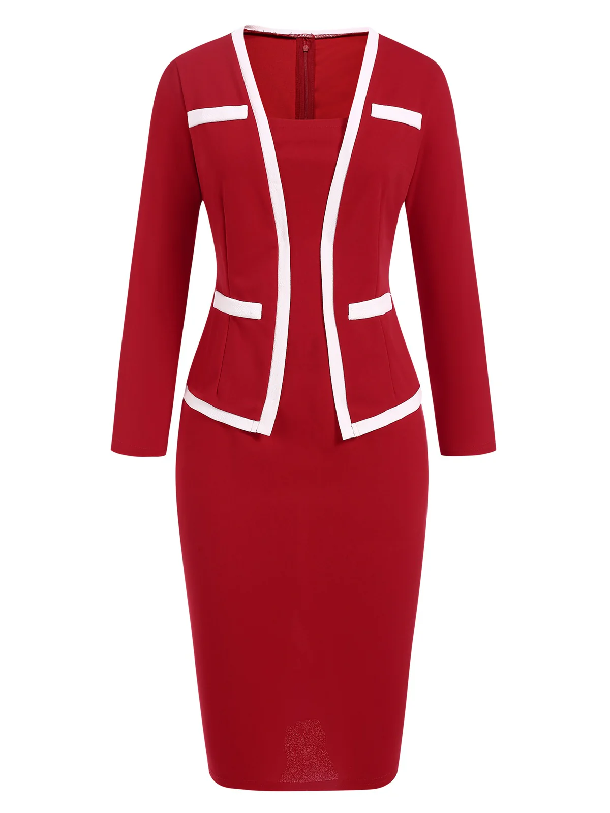 1960s Vintage Fake-Two Pieces Pencil Dress - Image 5