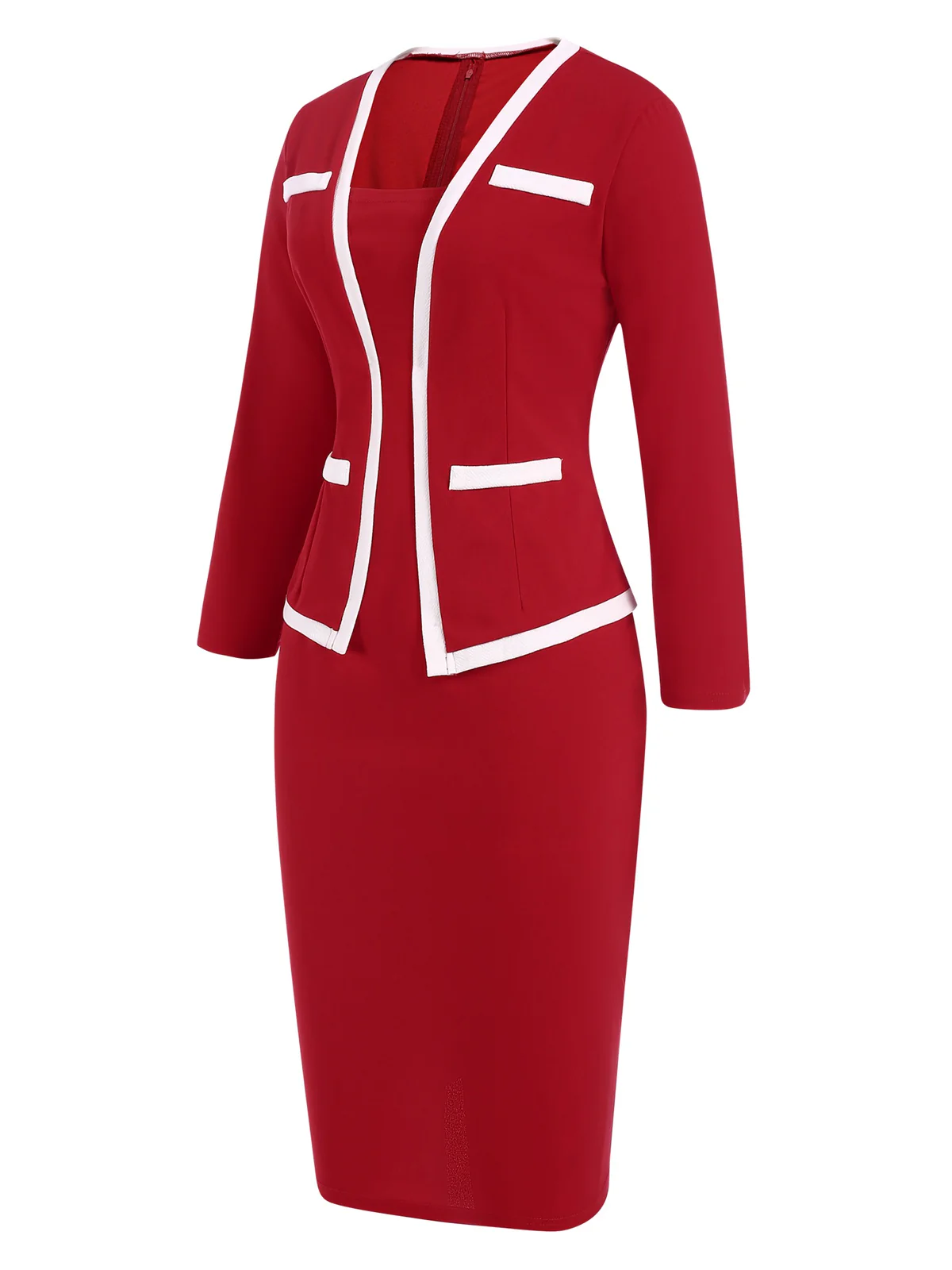 1960s Vintage Fake-Two Pieces Pencil Dress - Image 7