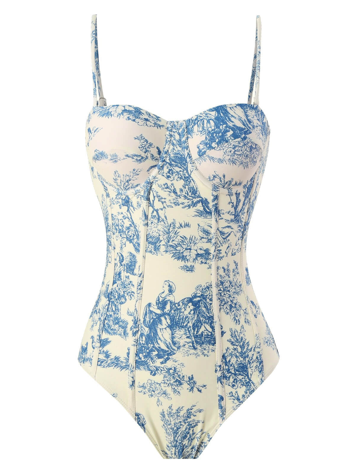 1960s Vintage Ink Floral Swimsuit & Cover-Up - Image 10