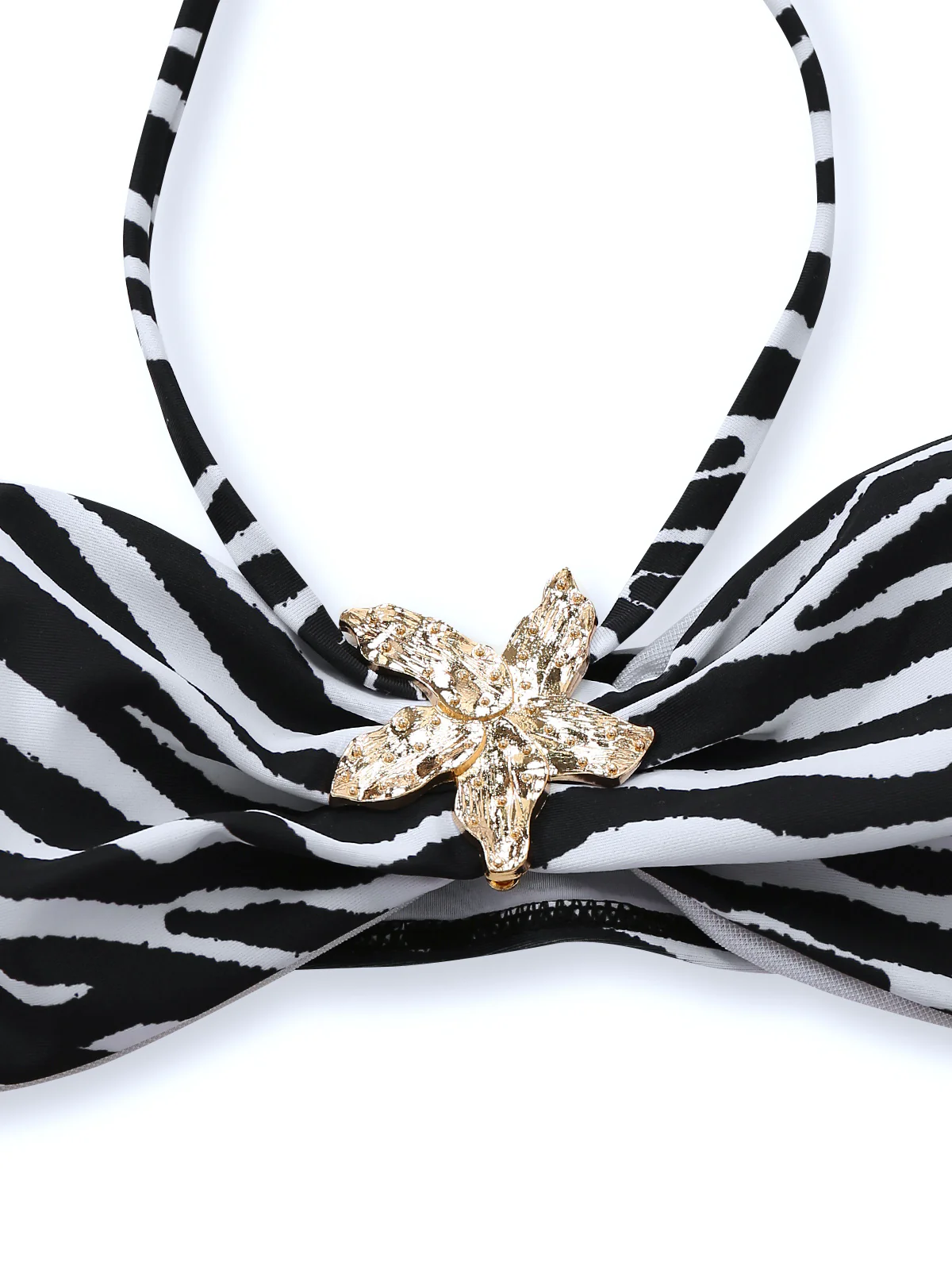 1960s Zebra Print Sea Star Accents Bandeau Bikini Set - Image 4