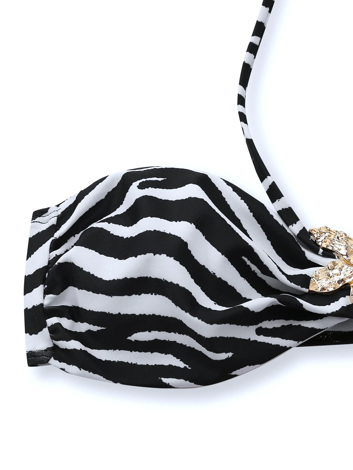 1960s Zebra Print Sea Star Accents Bandeau Bikini Set - Image 5