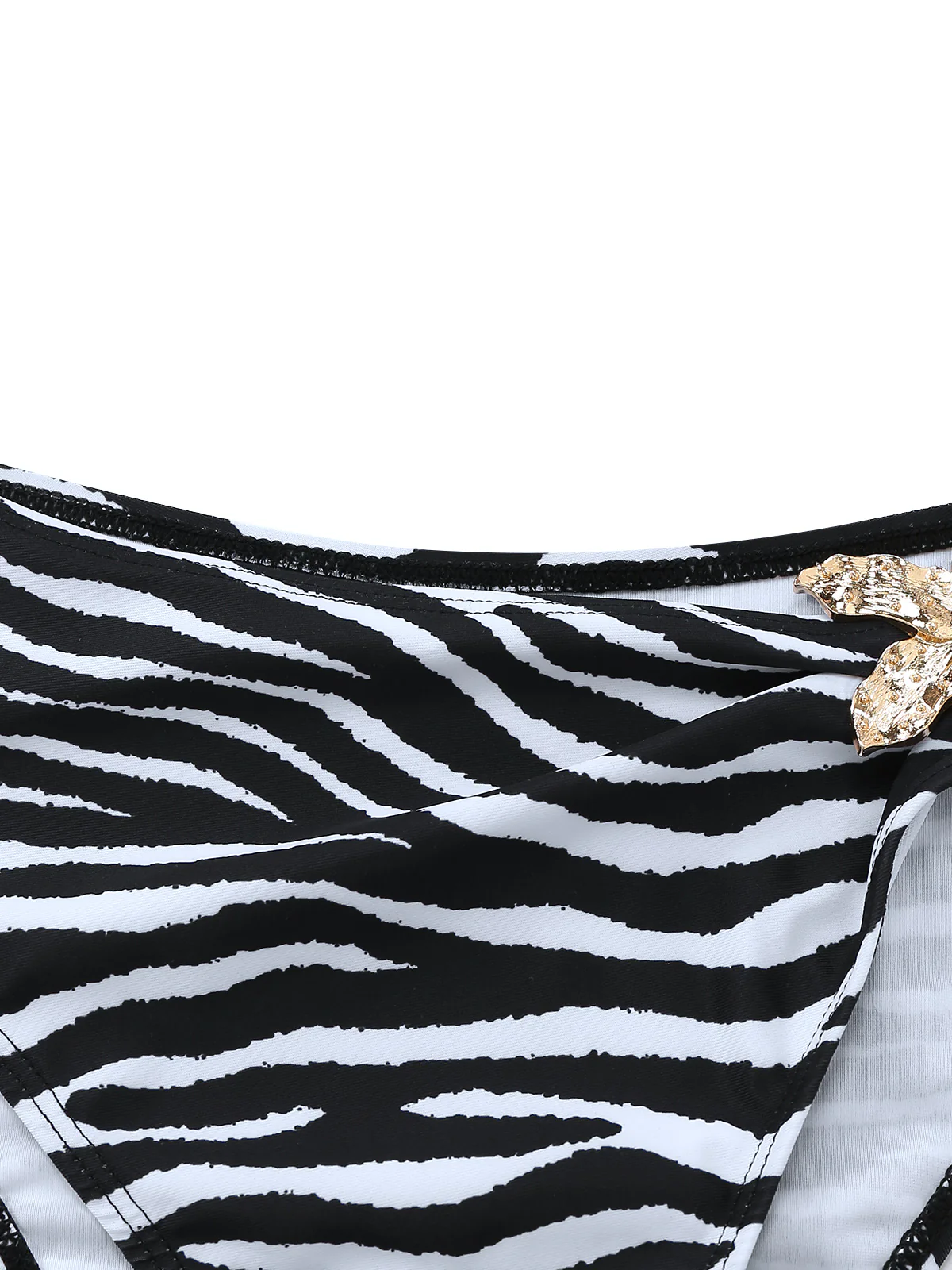 1960s Zebra Print Sea Star Accents Bandeau Bikini Set - Image 7