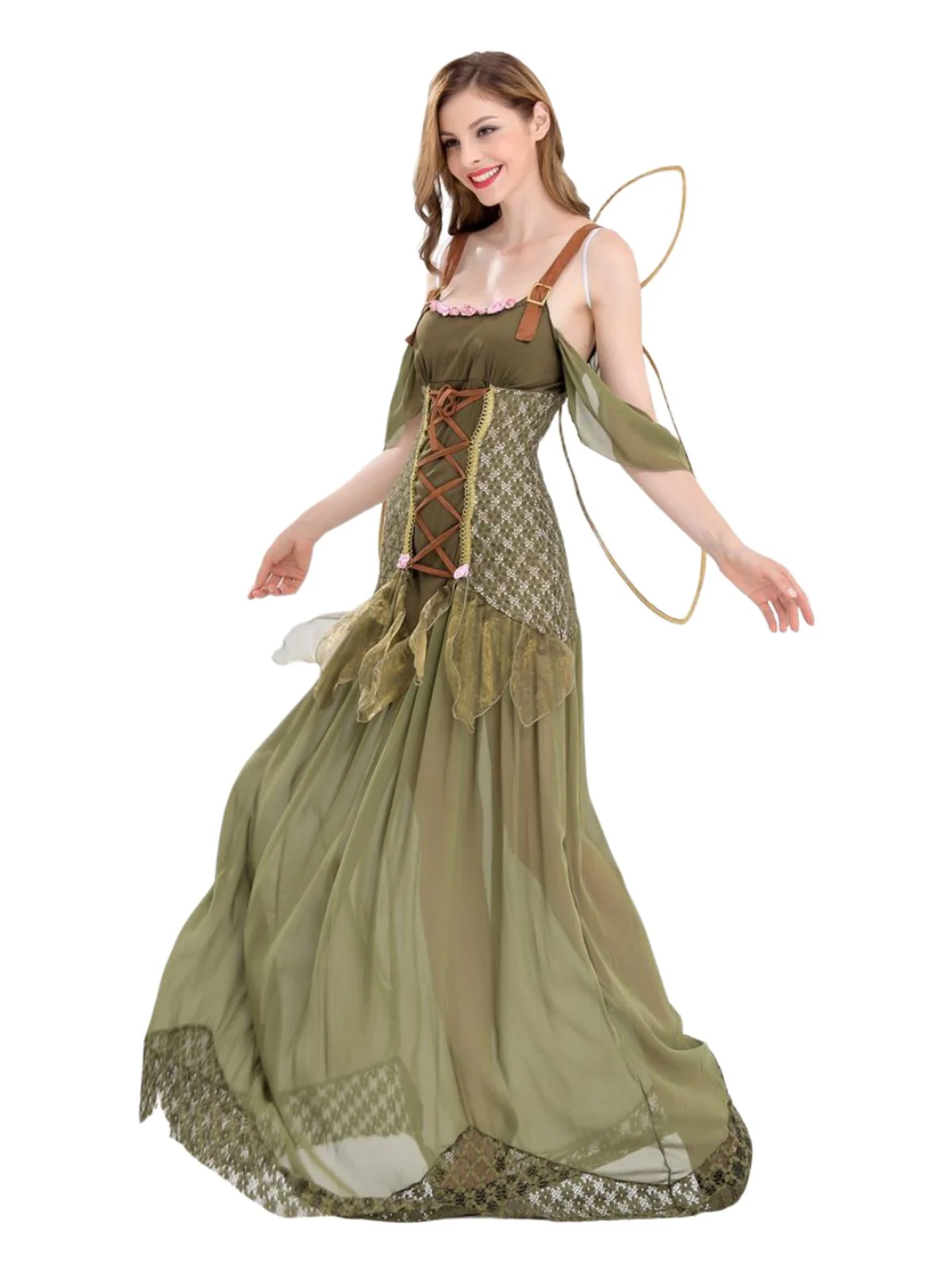 1970s Angle Flower Fairy Costume Dress With Wings - Image 3