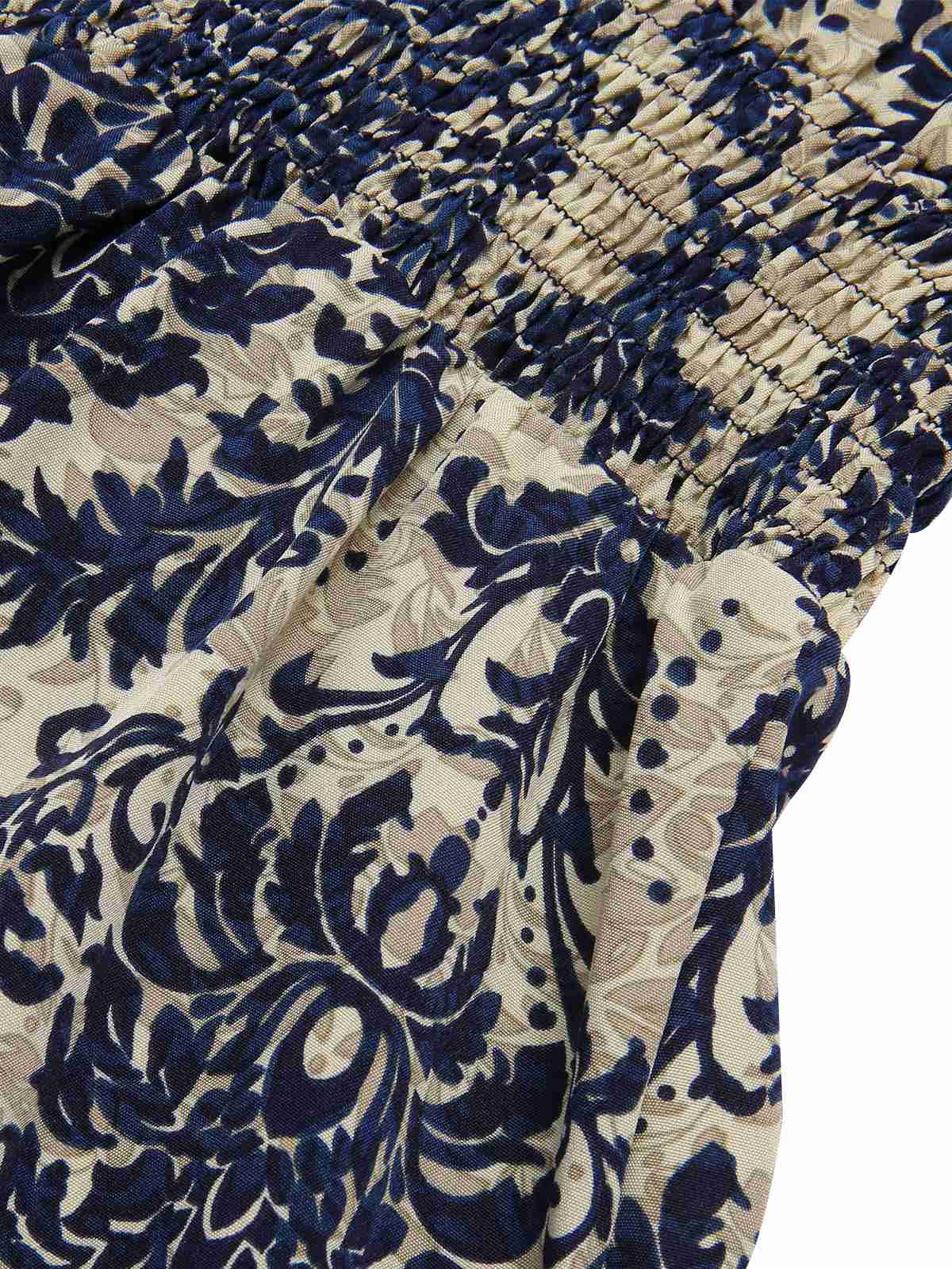 1970s Baroque Prints Square Neck Ruffles Romper - Image 4