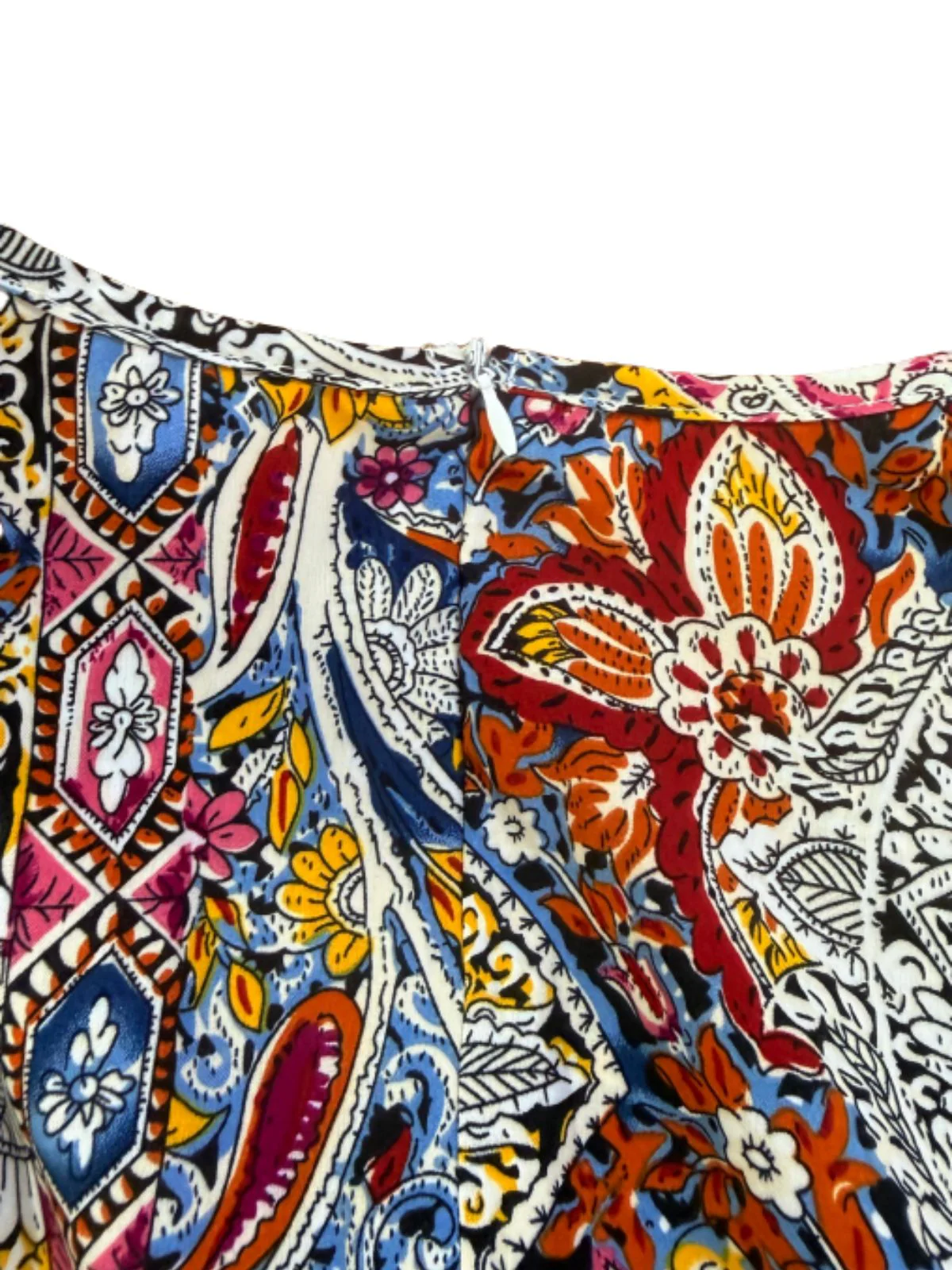 1970s Bohemian Paisley V-Neck Sleeveless High-Low Romper - Image 4